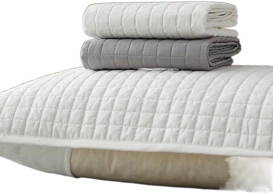 3 stuks volledig katoenen zweetbestendig en oliebestendig beschermend kussen klassiek en tijdloos, pure kleur eenvoudige kussensloop, met elk bed is briljant 18,9x29,1 inch (wit — afbeelding 2