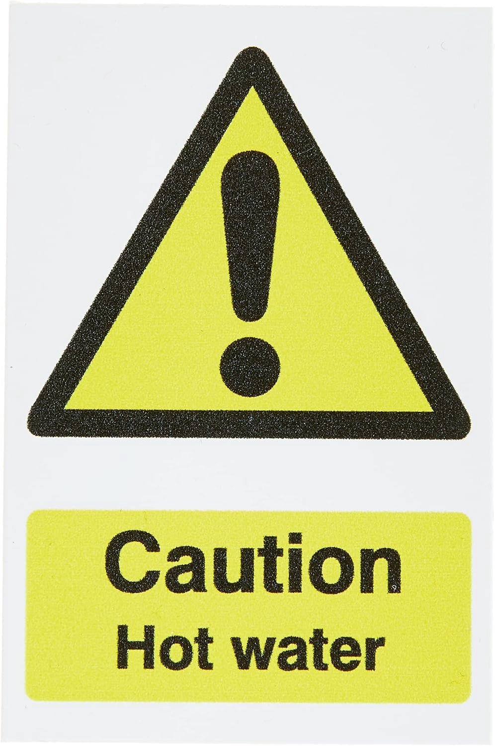 Seco Voorzichtigheid Warm Water Sign- Zelfklevende Vinyl 1 mm semi-hard plastic 50mm x 75mm