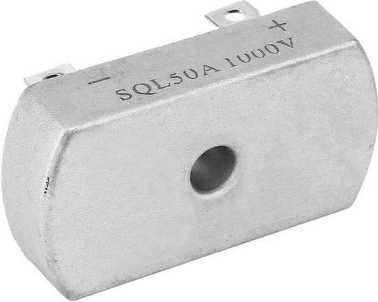 4 stuks 3-fase gelijkrichter, 50A 1000V volledige brug elektrische gelijkrichtermodule lage frequentie, 1600V omgekeerde herhaling piekspanning — afbeelding 3