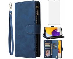 Asuwish Hoes voor mobiele telefoon voor Samsung Galaxy A72 5G/4G, hoes met folie en beschermfolie voor pantserglas - ShopVlot