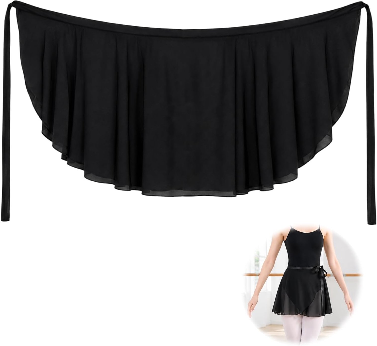Jupette Danse Classique Femme Jupe Portefeuille De Ballet En Mousseline Légère avec Taille Ajustable à Nouer,Jupe - ShopVlot