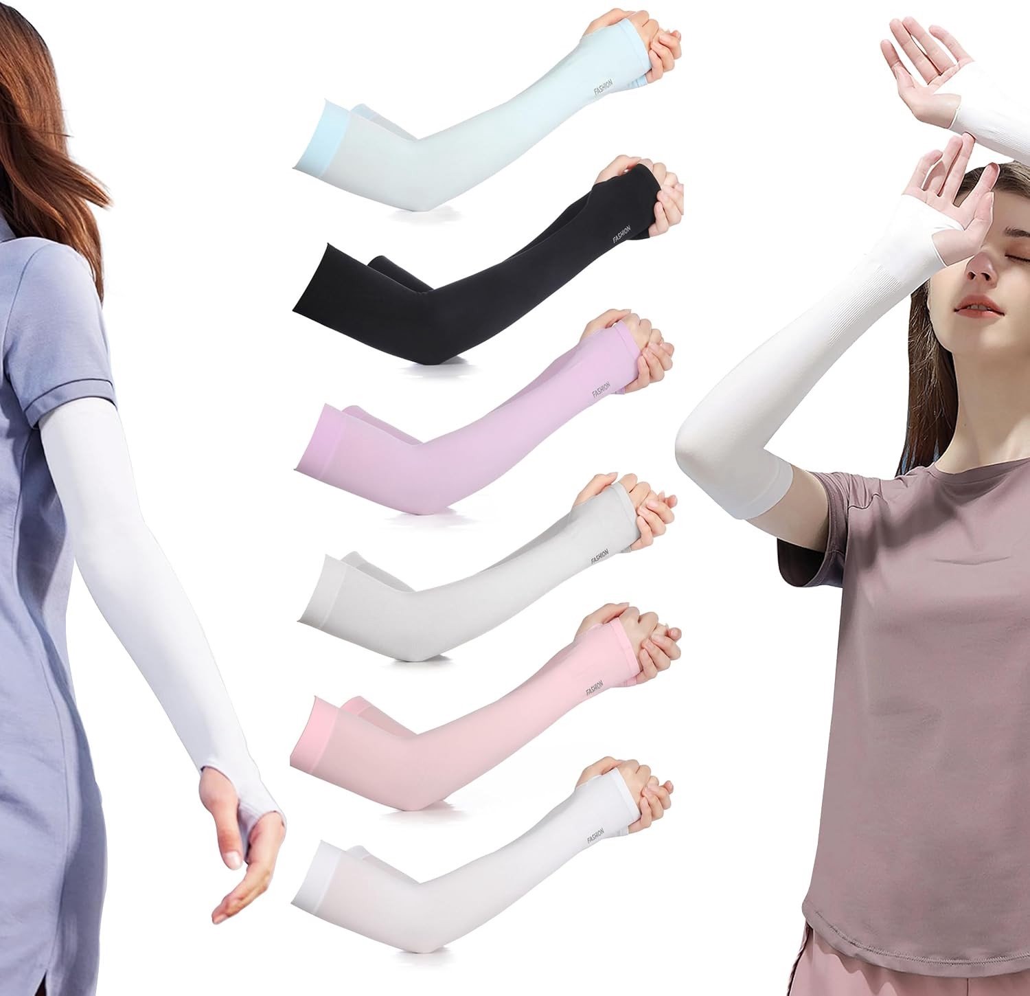 UV-bescherming Arm Sleeves voor Mannen en Vrouwen - Koelende Armwarmers voor Sport, Golf en Fietsen, 6 Paar