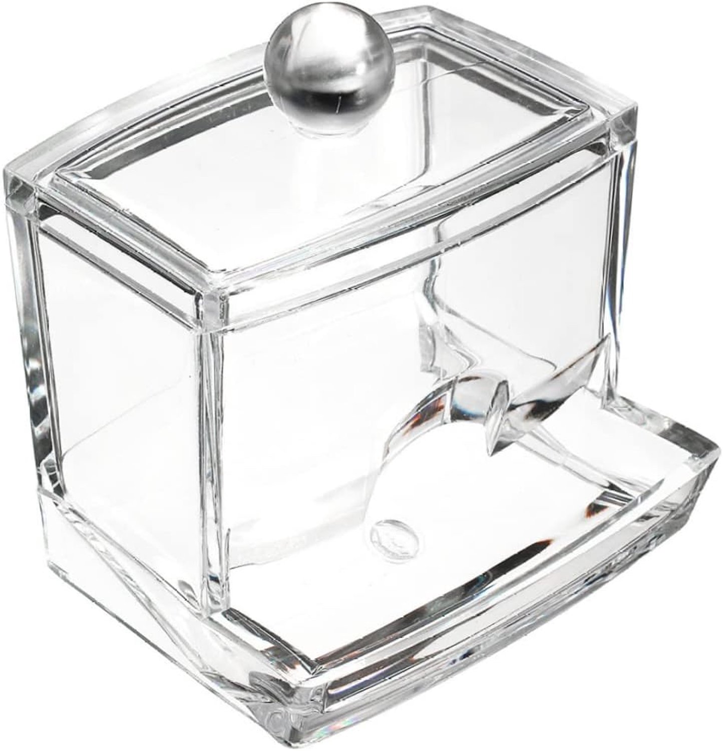 Wattenstaafje, make-upbus, opbergdoos, wattenstaafjehouder Acryl wattenschijfje Dispenser Cosmetische opslagcontainer met deksel Helder gereedschap for thuis