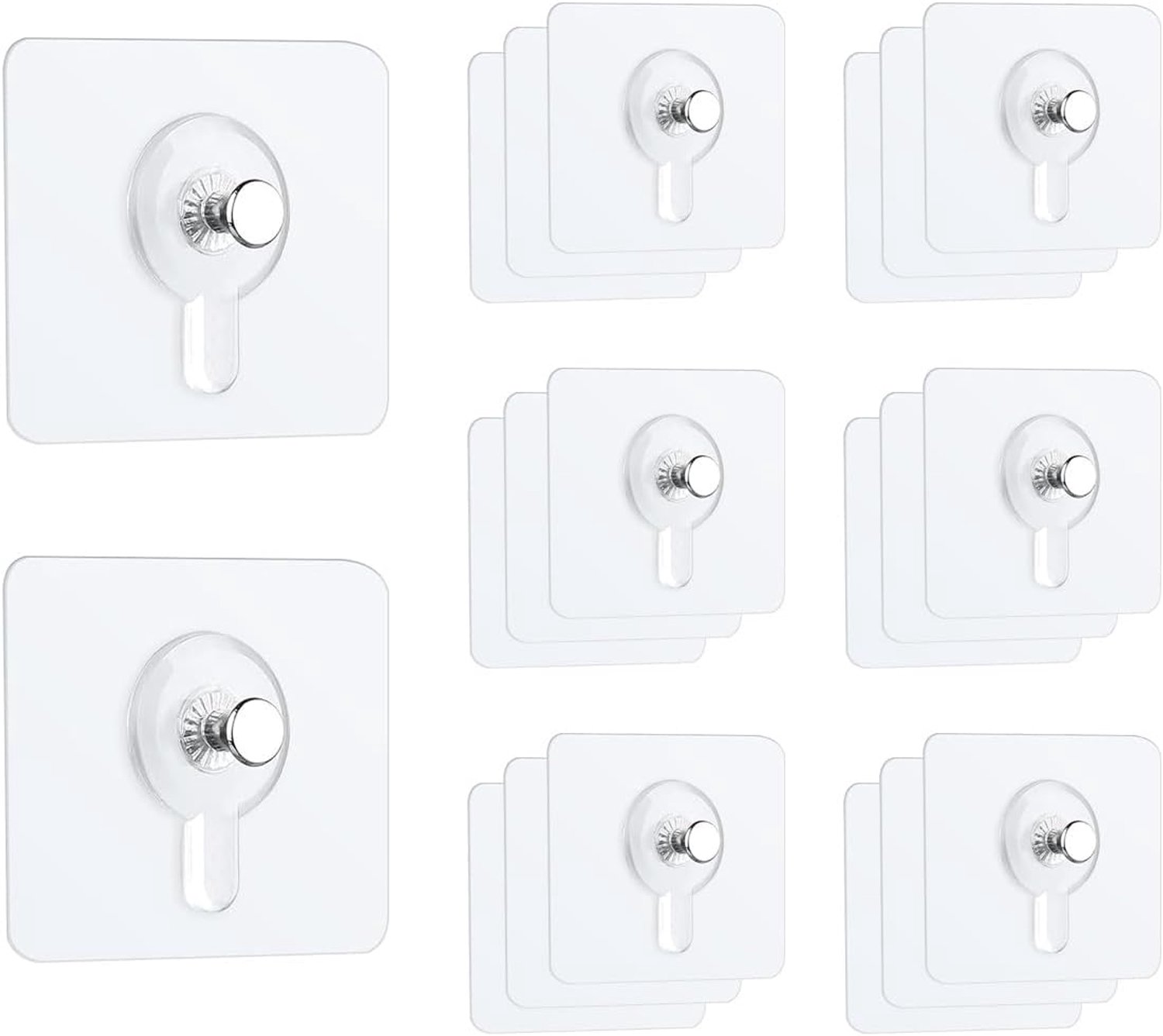 Voarge 40 self-adhesive hooks, 6 x 6 cm, for easy hanging pictures without nails, for hanging pictures for kitchen, signs, photos