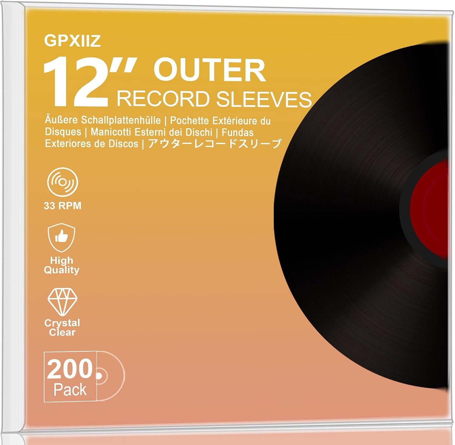 Vinyl Platenhoezen - Transparant - 200 x 12 Inch - Polypropyleen - Voor Vinylplaten