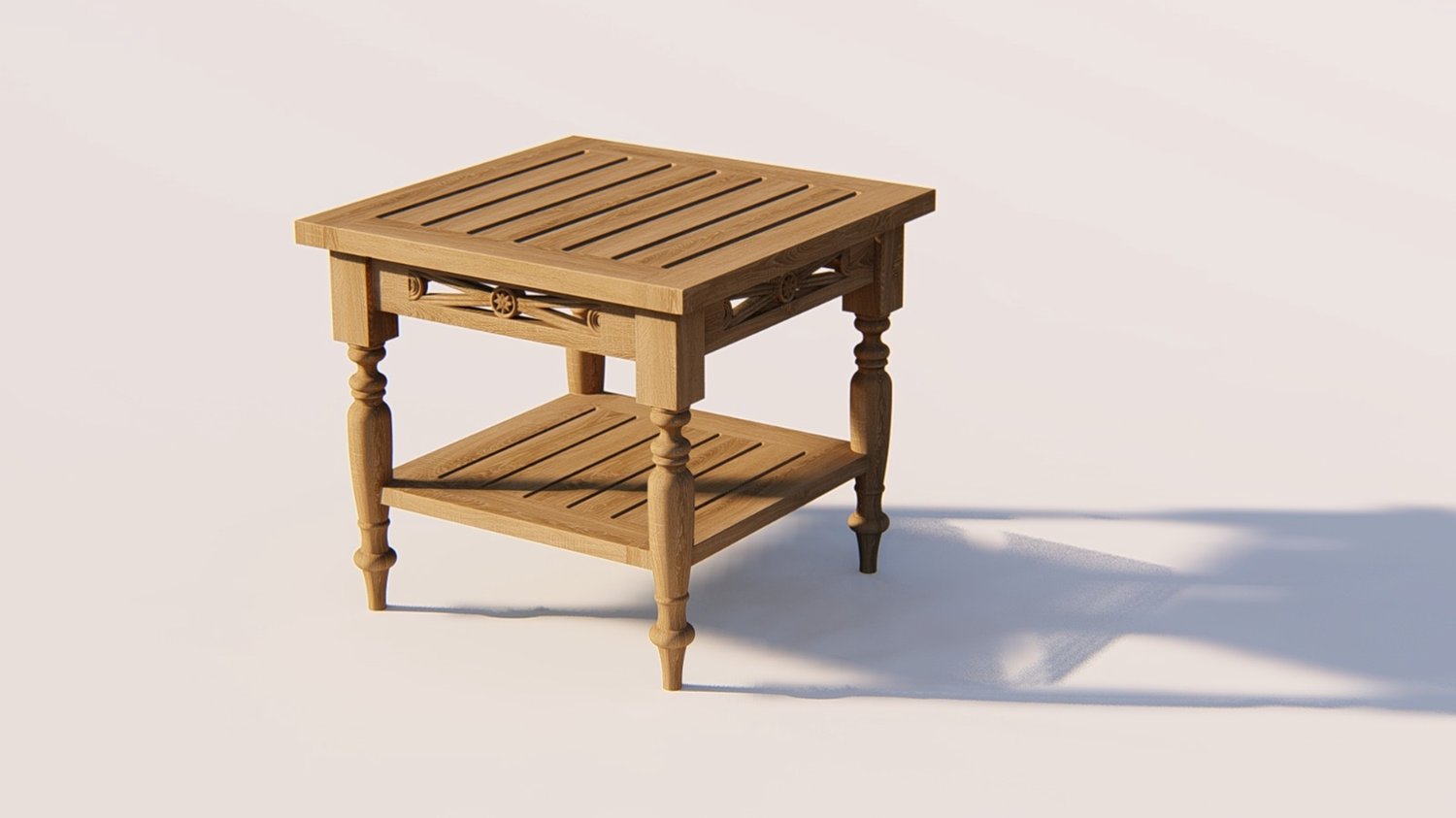 Teakea - Batavia bijzettafel teak 50 x 50 cm - met legplank