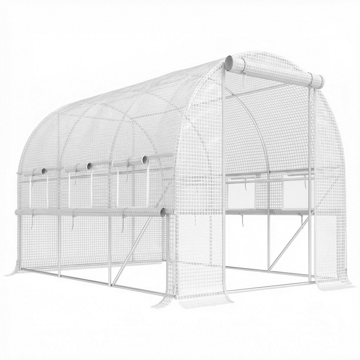 Sunona Foliekas - Met 6 ramen en roldeur - 295 x 200 x 200 cm - Wit