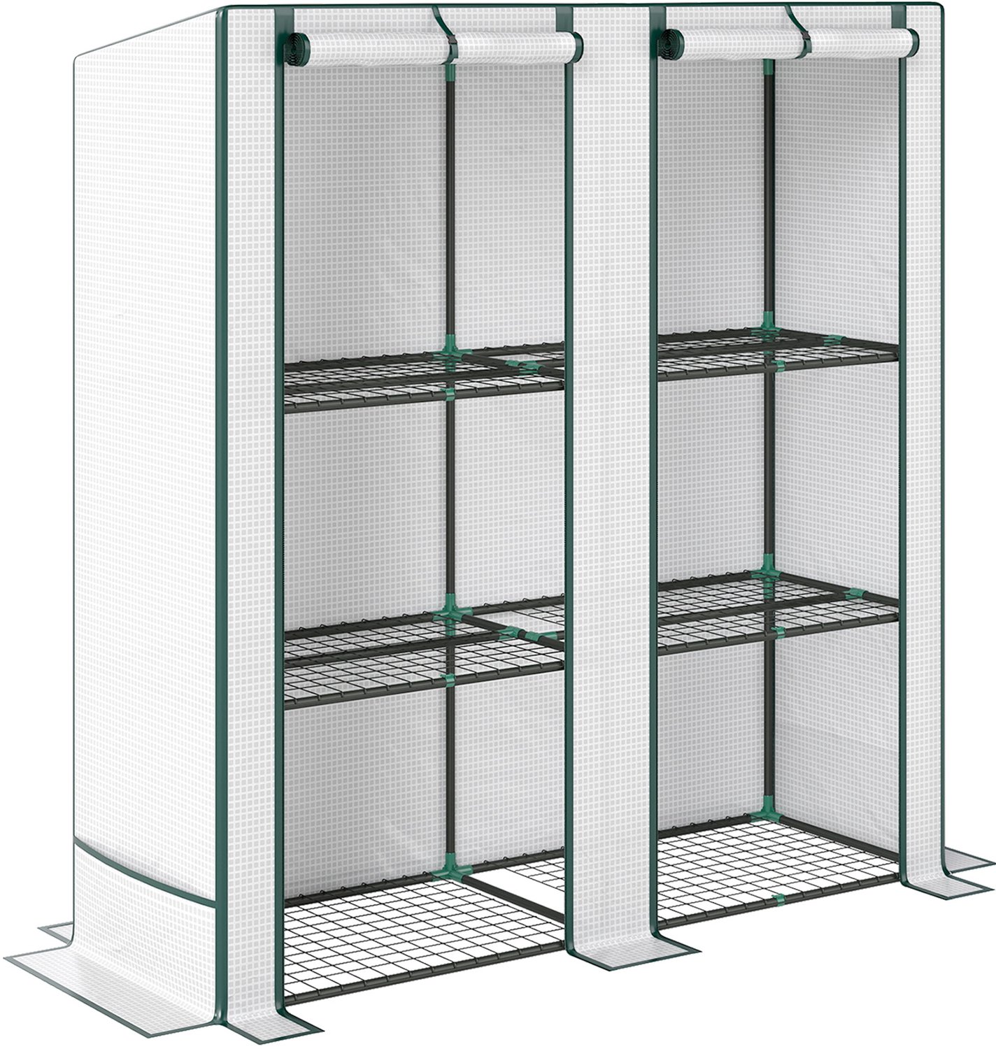 Sunona Kweekkas - Met 3 niveaus en roldeur - 144 x 48 x 152 cm - Wit