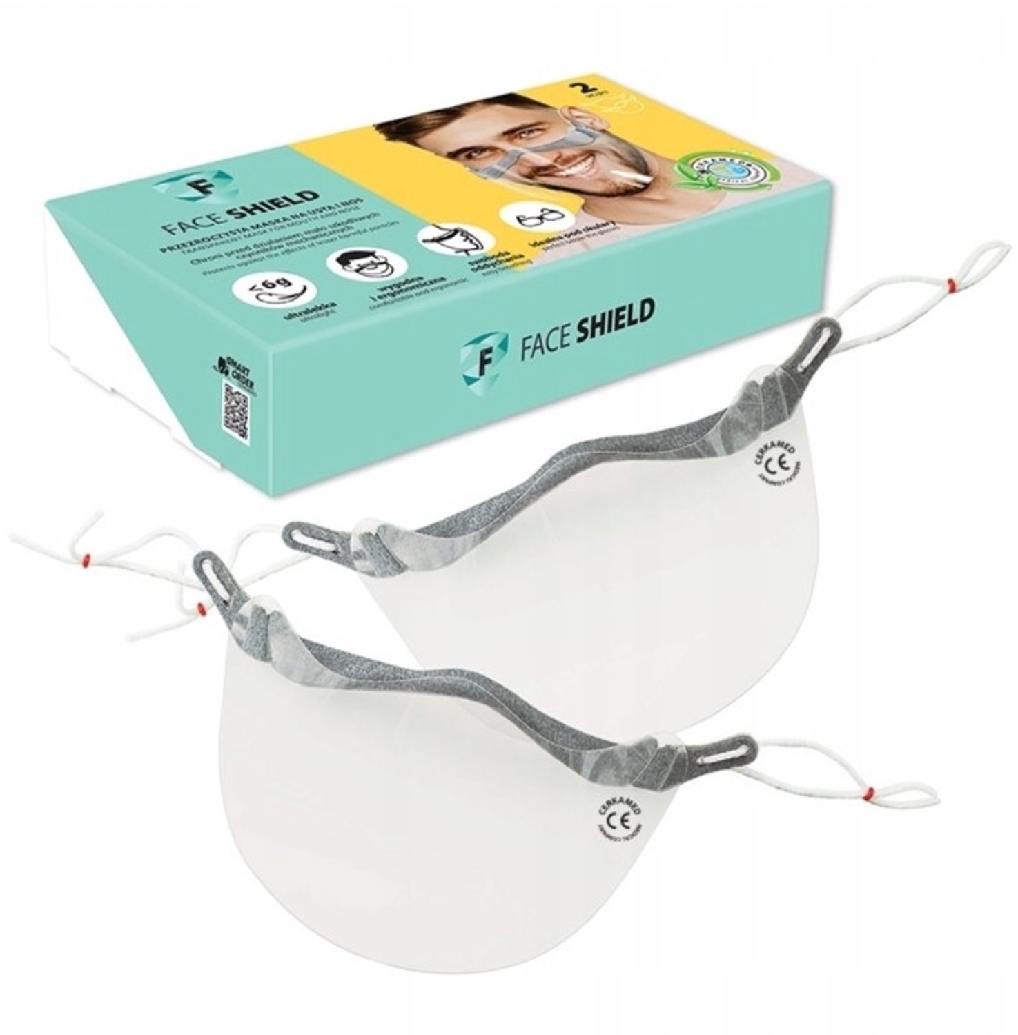 Cerkamed Face Shield Beschermkap - 2 stuks