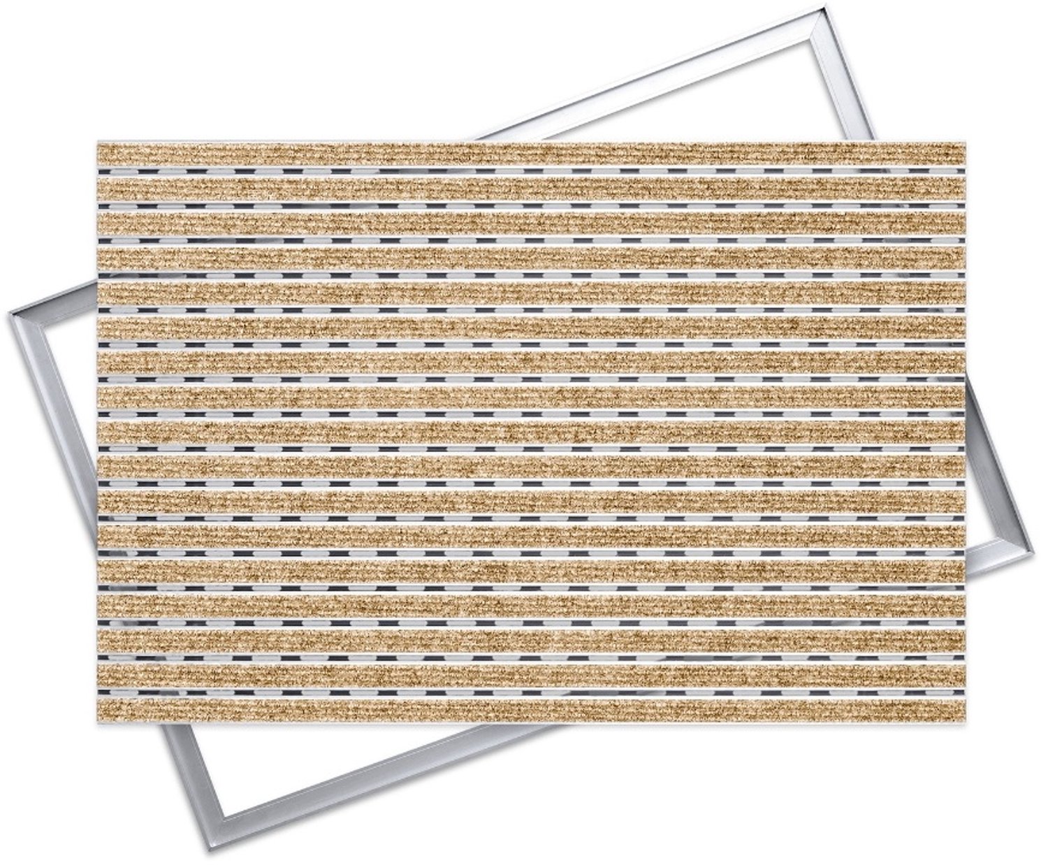 Polentex Aluminiene Deurmat Ryps Kokos 100x50cm met Frame 17mm