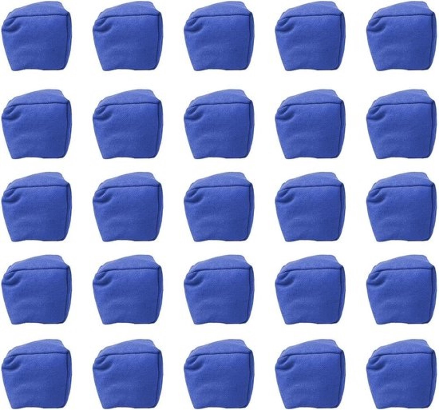 Dubbellaagse zandzak - Werpzandzakken en zitzakken - Voor buitenspelen met kinderen - Van duurzaam canvasmateriaal - 20 stuks - 7 cm - Blauw
