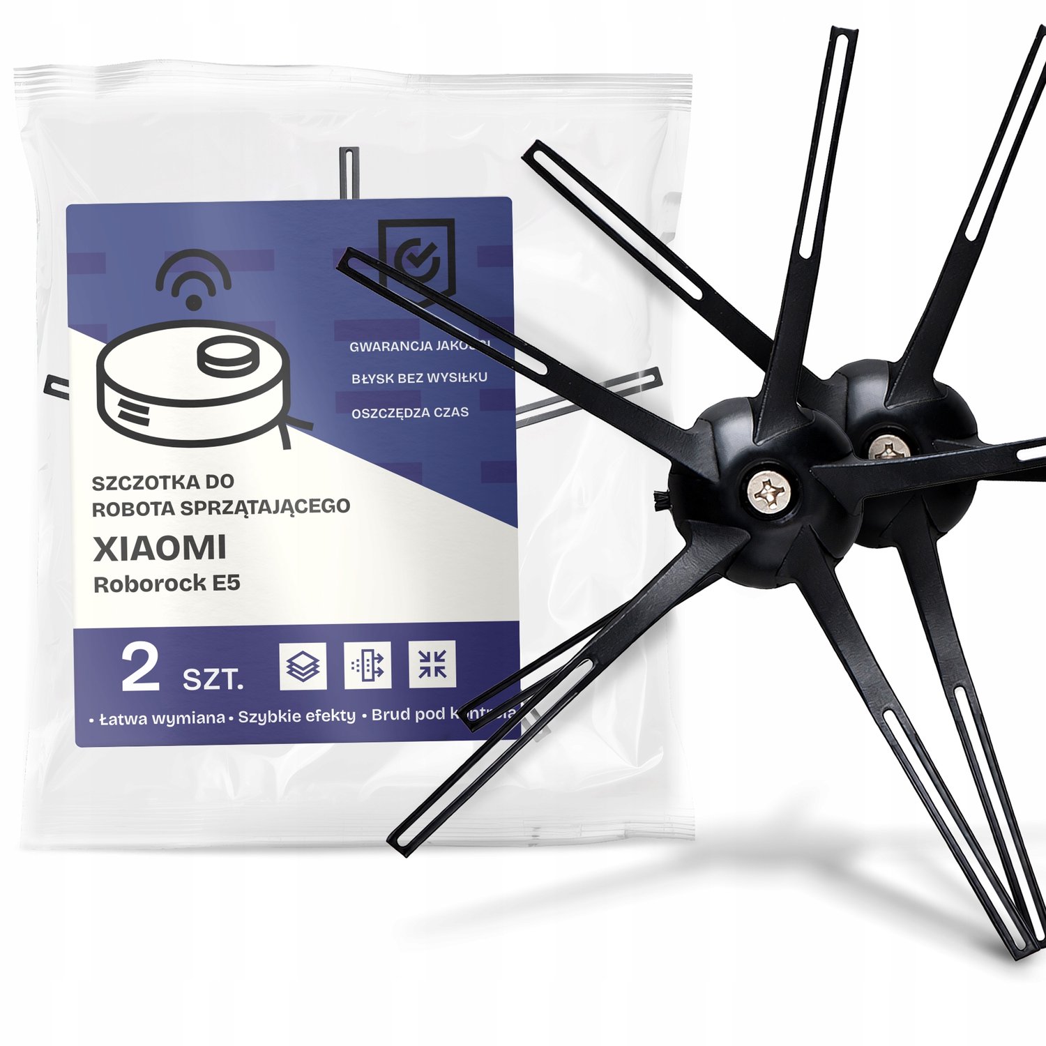 2x Zijborstel voor Xiaomi Roborock E5 Robotstofzuiger