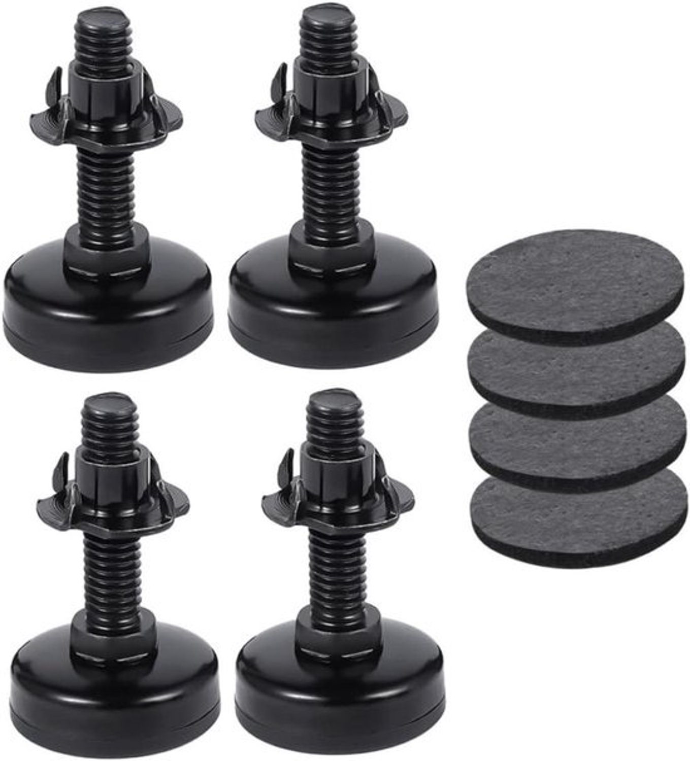 Verstelbare meubelpoten - Onderstel - stelvoet - Meubels stabiliseren - Met T-moeren - Set van 4 stuks - Zwart