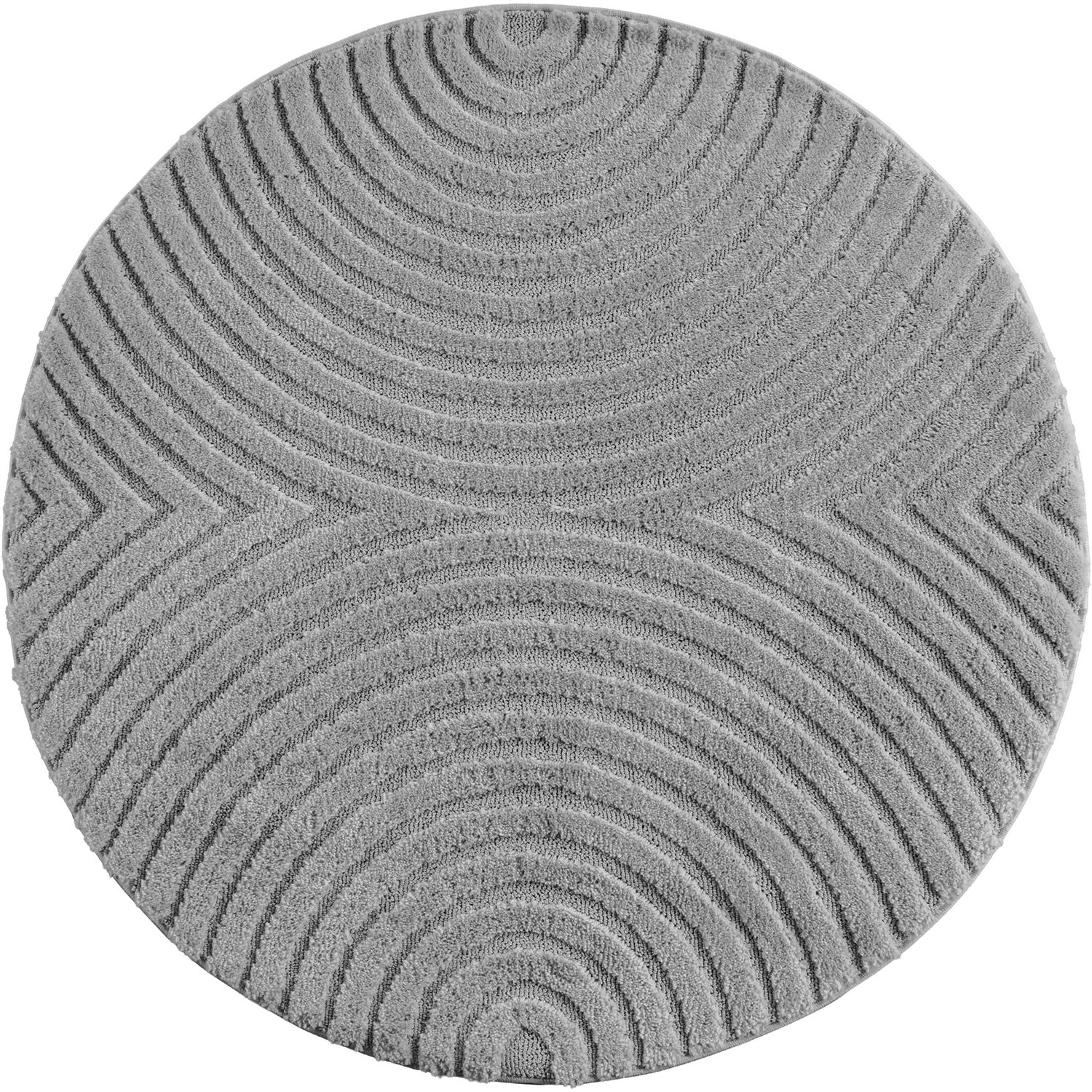 Moonay Kiyaro Arco Vloerkleed Grijs 280 x 370 cm - Japandi Scandinavisch - Lijnen en Bogen - Hoog- en Laagpolig 3D