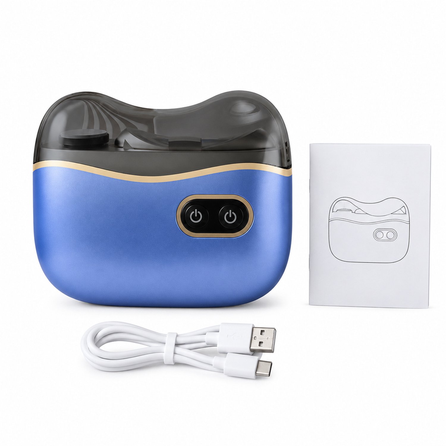 elektrische nageltrimmer - blauw - eenvoudig ontwerp - voor dagelijks thuisgebruik - met product en handleiding