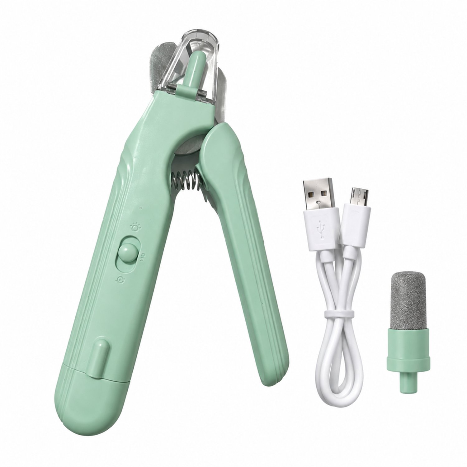 Elektrische nagelknipper voor huisdieren - 2-in-1 met nagelvijl - Oplaadbaar via USB - Voor katten en honden - Groen