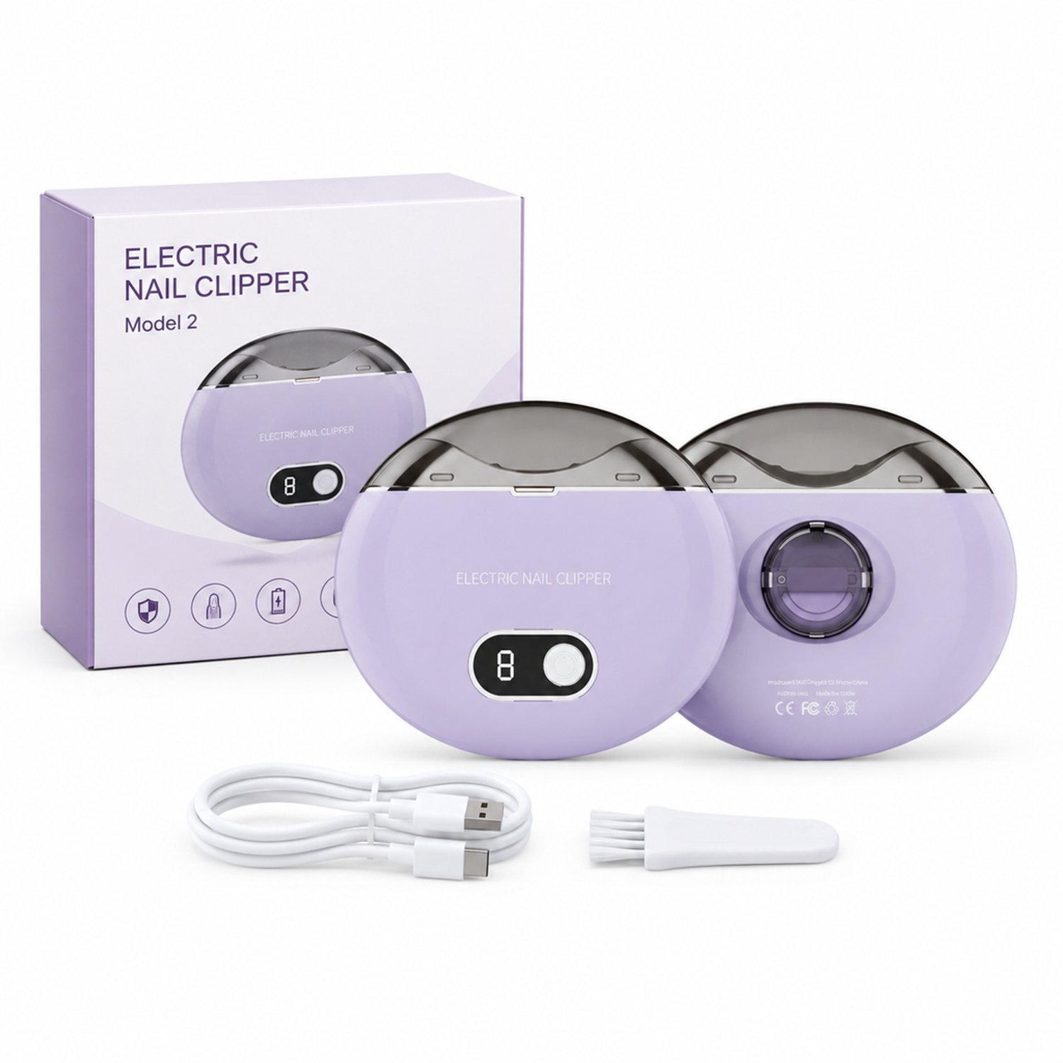 elektrische nagelknipper - model 2 - paars - Engelse verpakking - 225 g