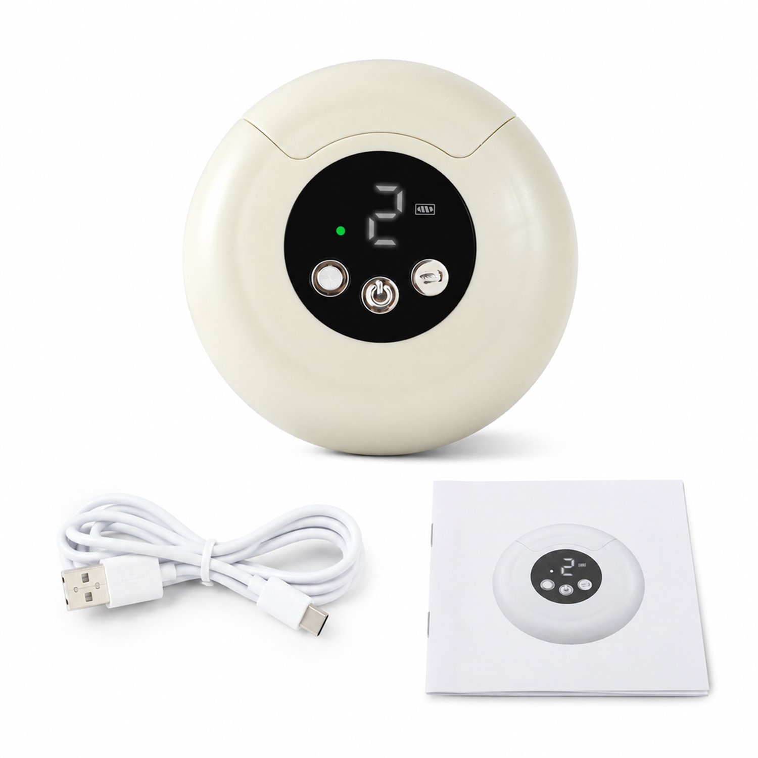 elektrische nagelknipper - 203g - Engelstalig lcd-scherm - Rond, champagnekleurig, voor dagelijkse nagelverzorging - Met handleiding en laadkabel