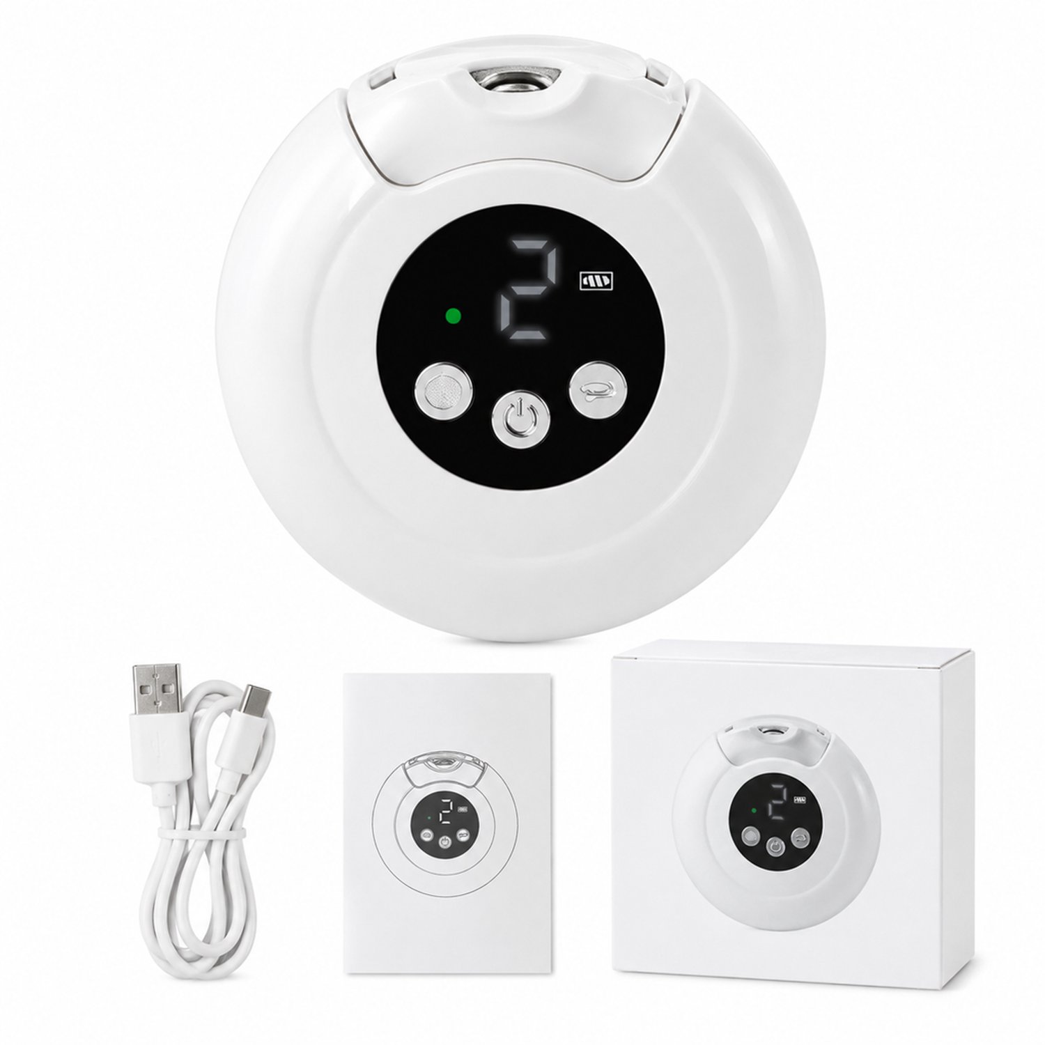 Elektrische nagelknipper - knippen en vijlen - 3 snelheden - lcd-display - witte uitvoering met laadkabel