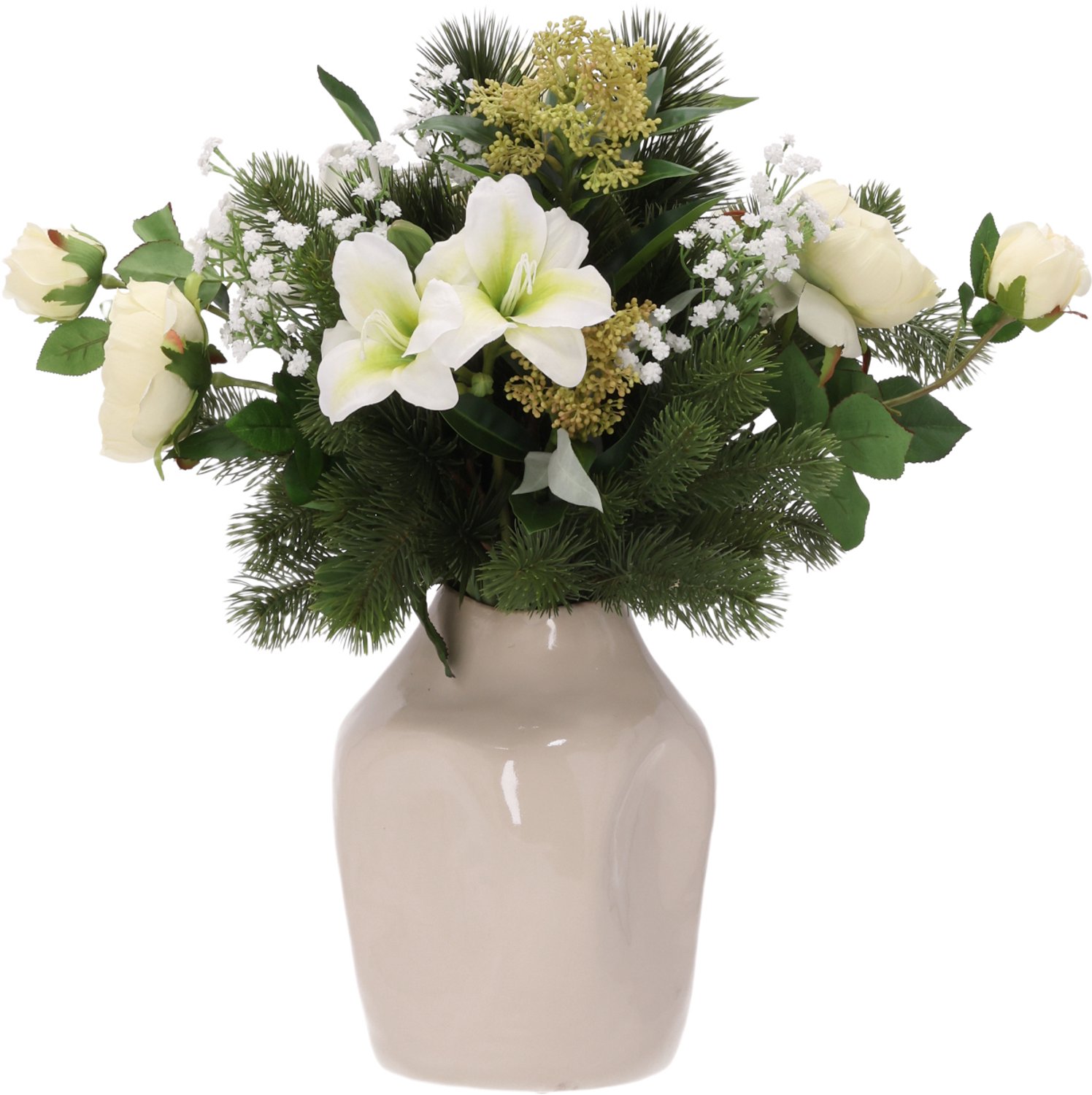 maxifleur Kunstplanten Winterboeket kunstbloemen Novi Hinterglemm 50cm Wit
