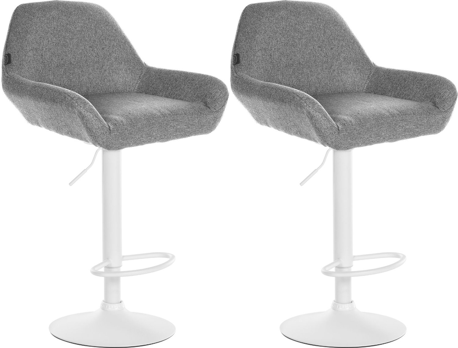 Luxe Comfort Torino 0215 barkrukken (set van 2) - stof - grijs wit/grijs