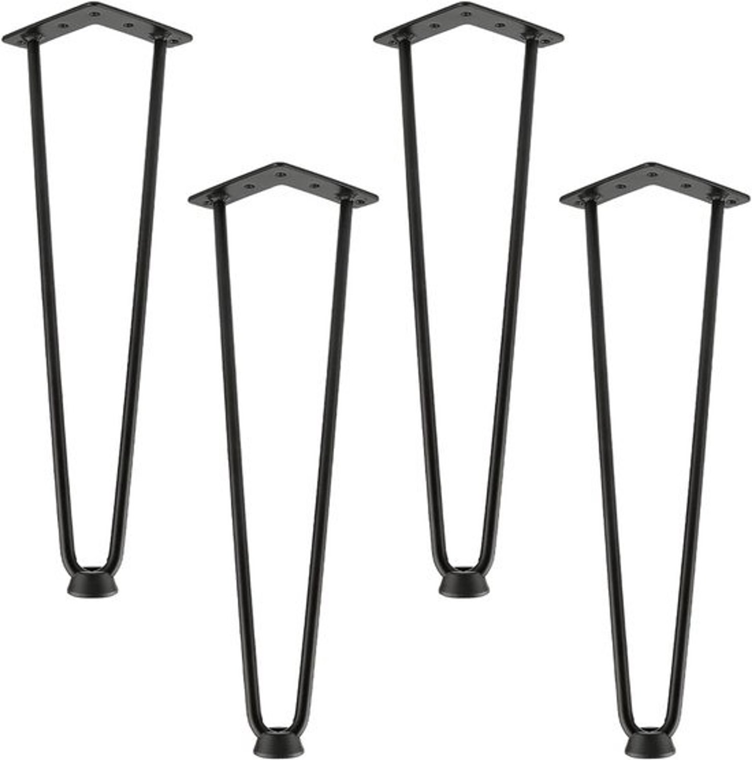Set van 4 zwarte metalen tafelpoten - Hoogte 50 cm - Voor meubels