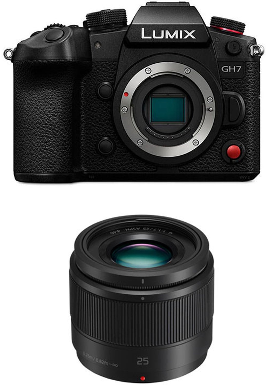 PANASONIC LUMIX GH7 Schwarz + G 25mm f/1.7 Objektiv