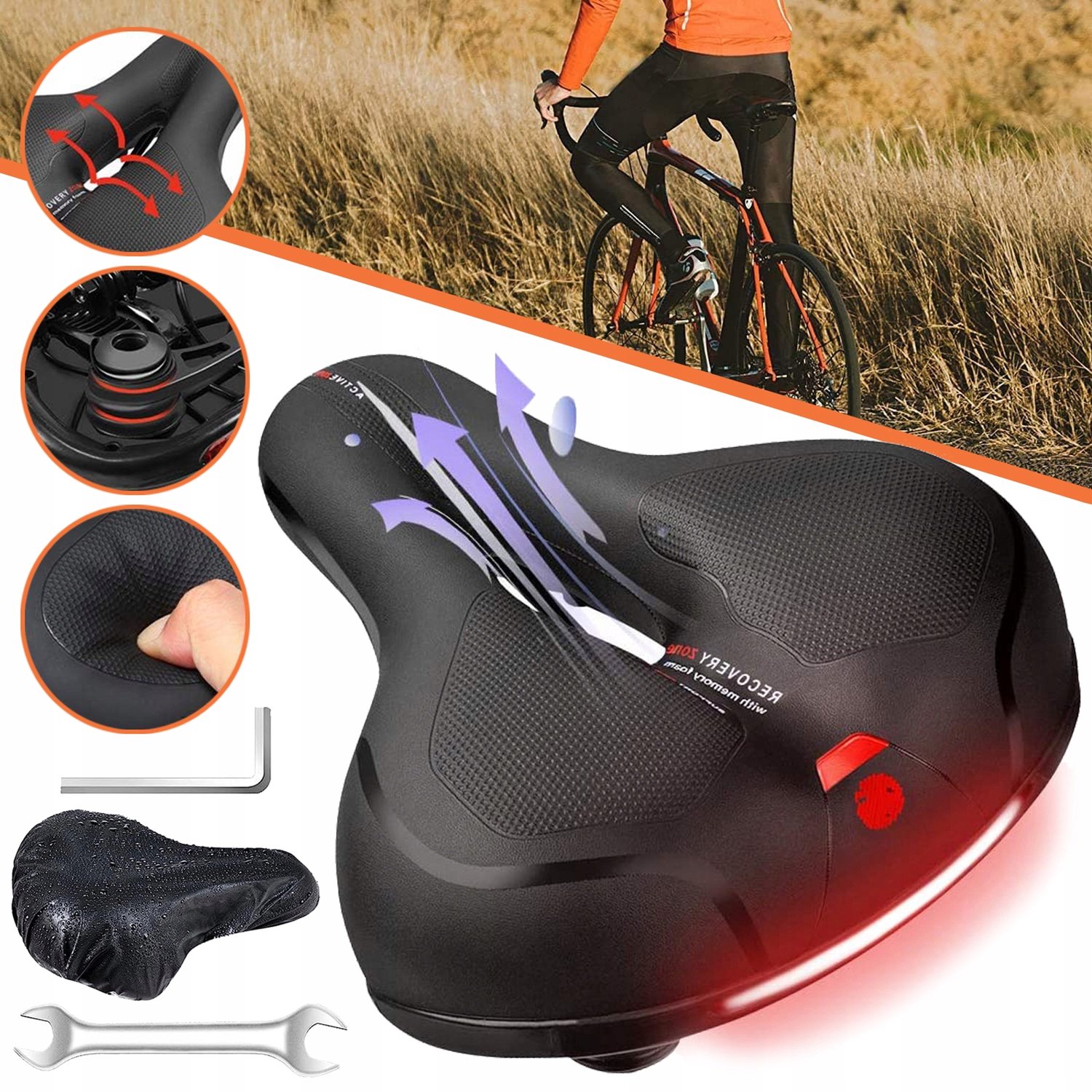 Comfortabel Fietszadel - Ergonomisch, Waterdicht & Ademend