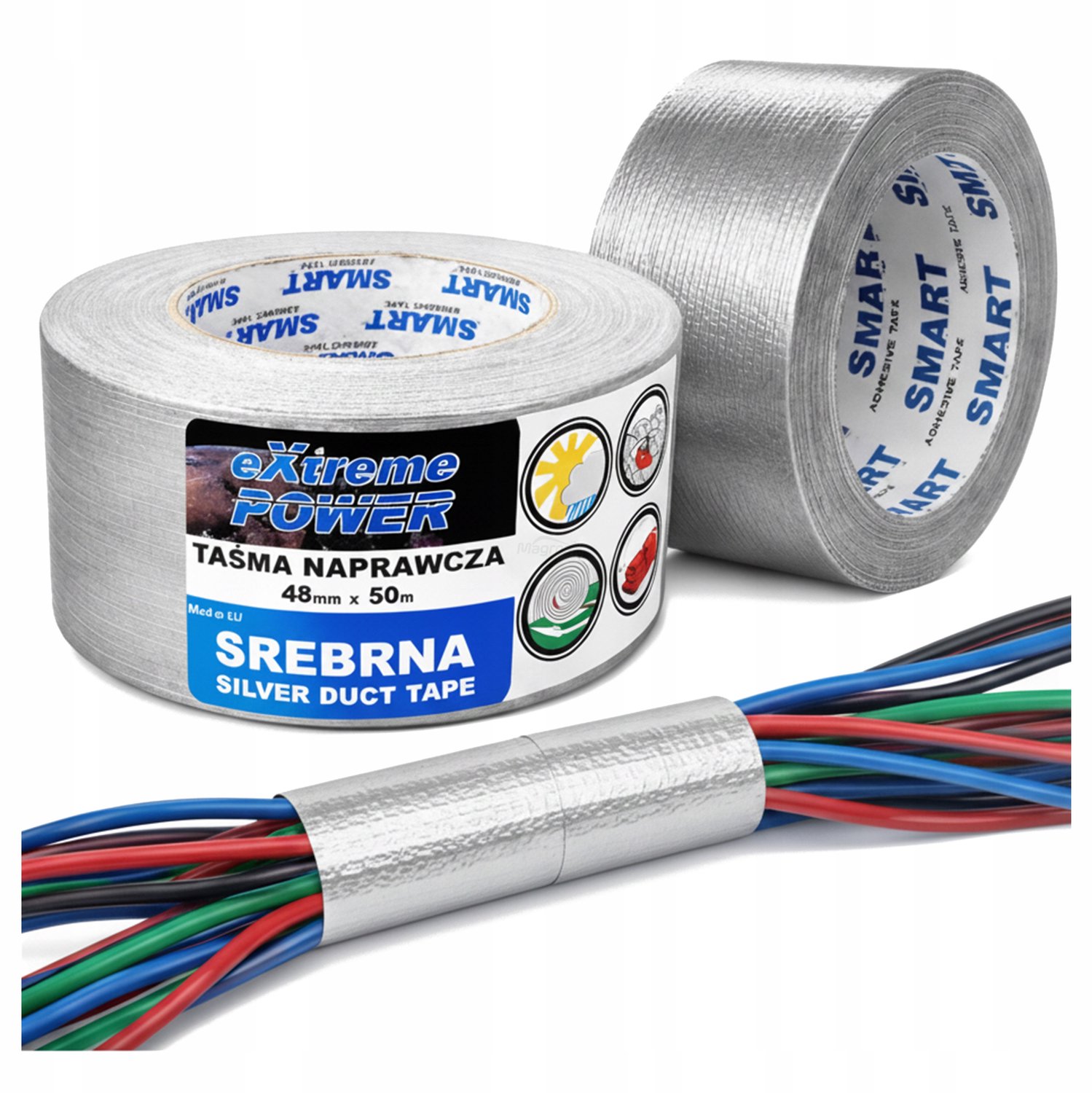 Verstevigde Reparatie Tape Zilver SMART EXTREME POWER 48mm x 50m