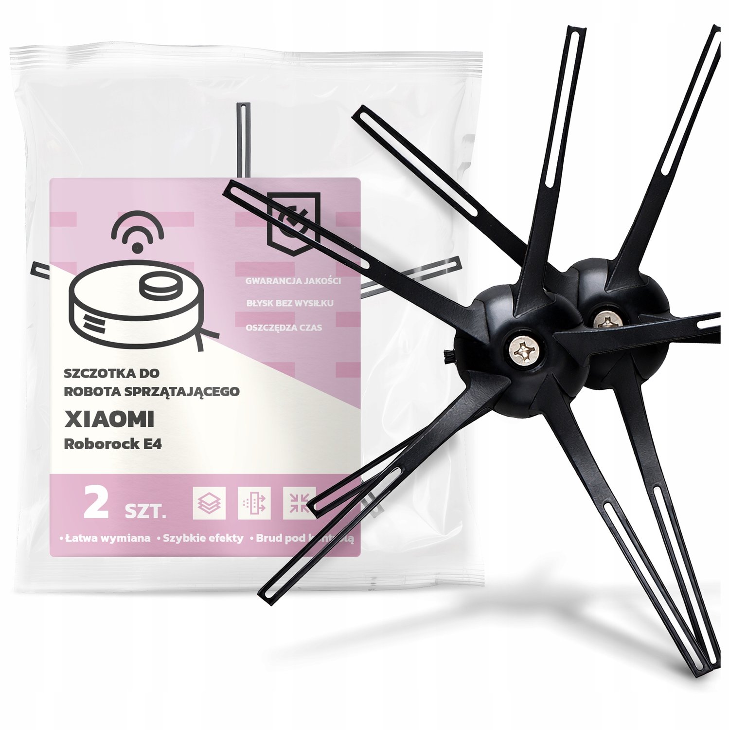 2x Zijborstel voor Xiaomi Roborock E4 Robotstofzuiger