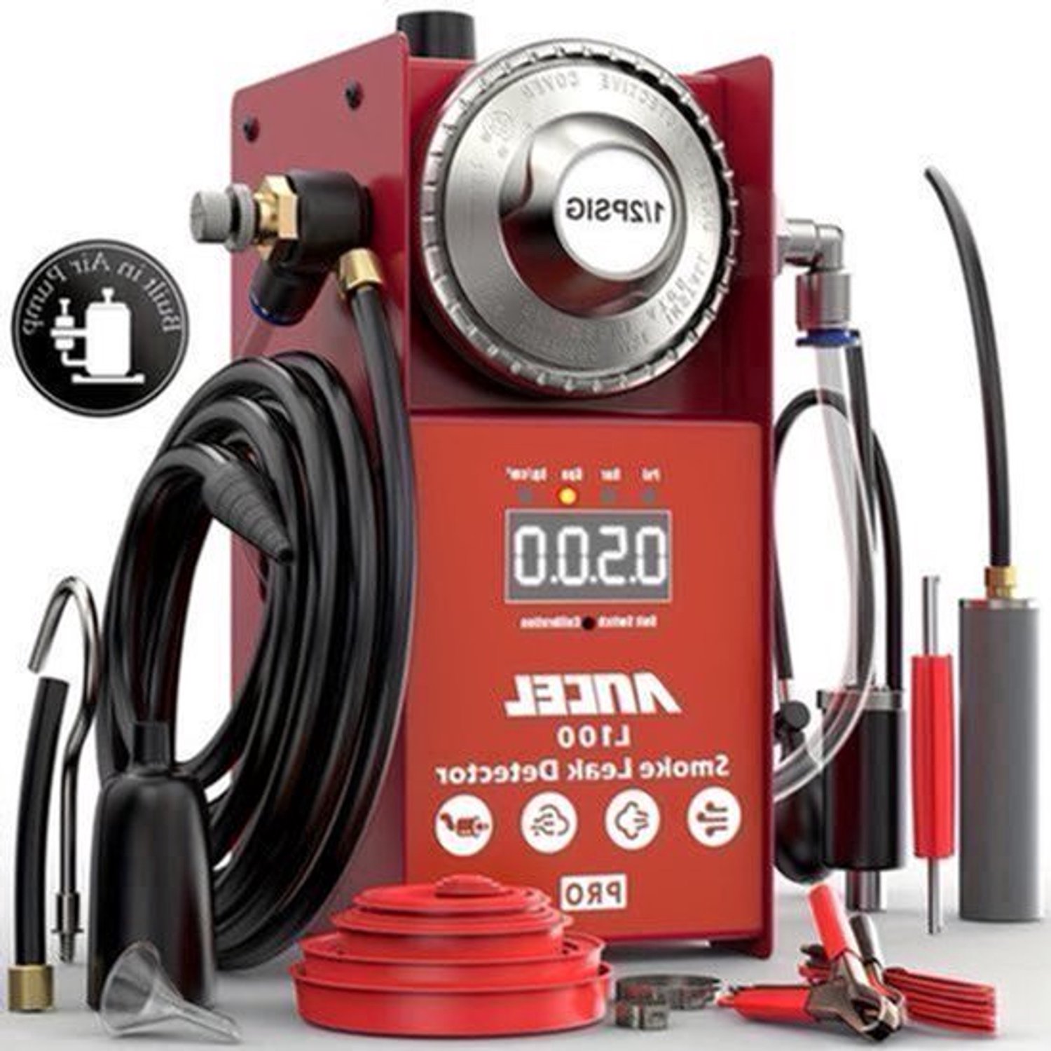 Rookmachine Auto – Rooktester – Lekdetectie Apparaat – Lekkage Opsporer – EVAP Leak Detector – Ingebouwde Luchtcompressor – Digitale Rookstroommeter