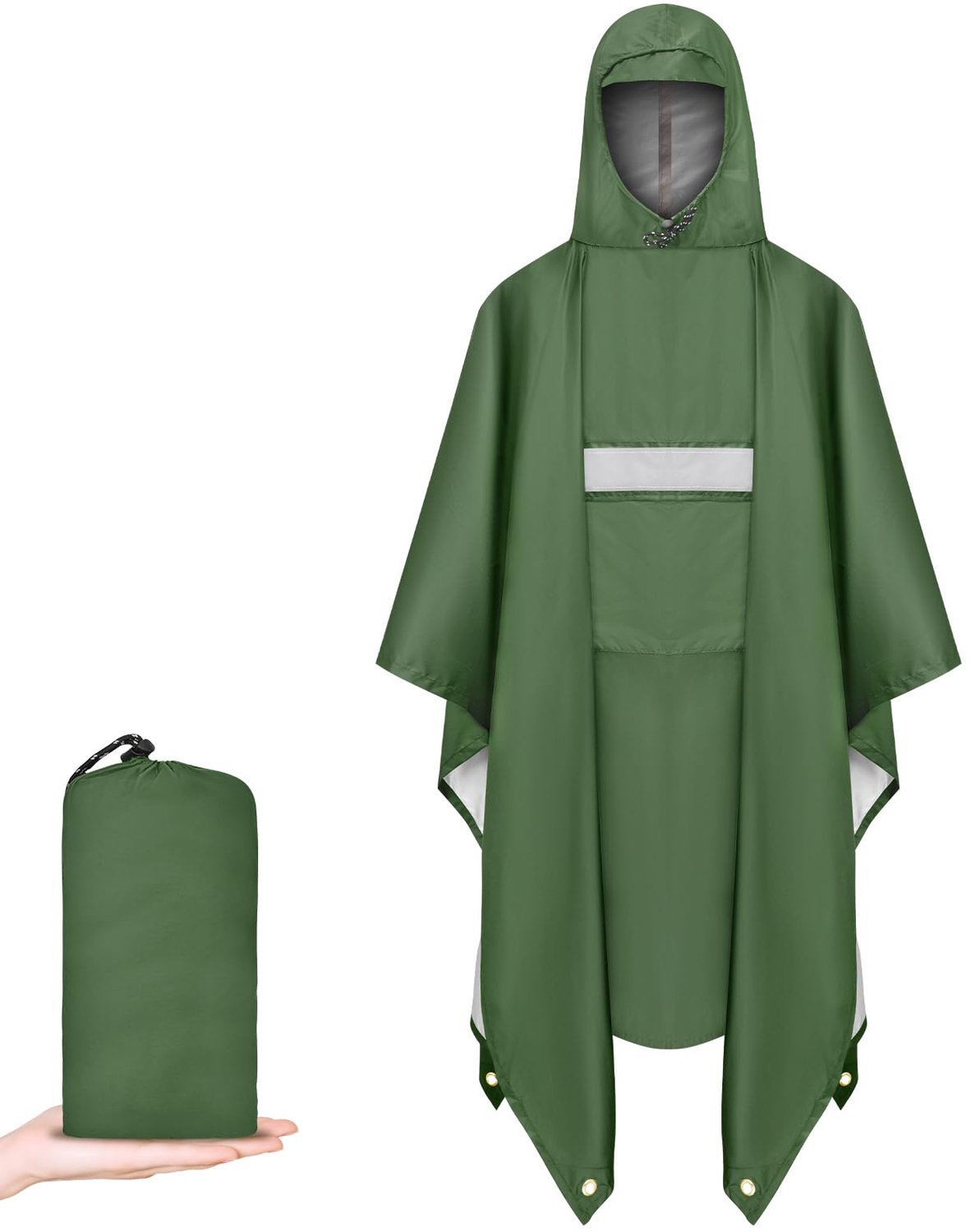 Famanu - Waterdichte regenponcho voor volwassenen - Bescherming tegen regen - Lichtgewicht en multifunctioneel - Blauw 1 stuk