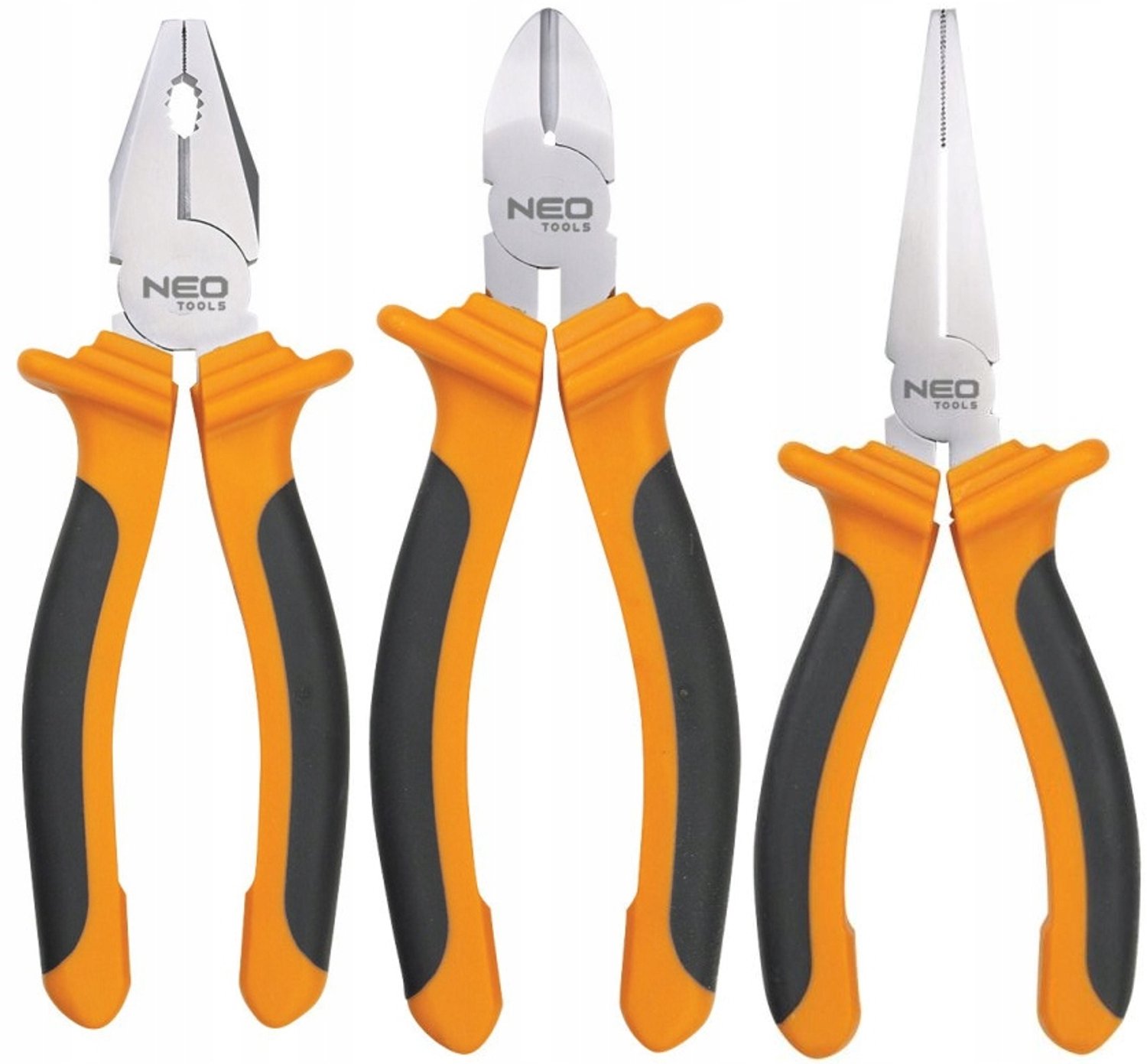 NEO TOOLS Tangenset 160mm: Combinatietang, Zijkniptang, Platte Tang