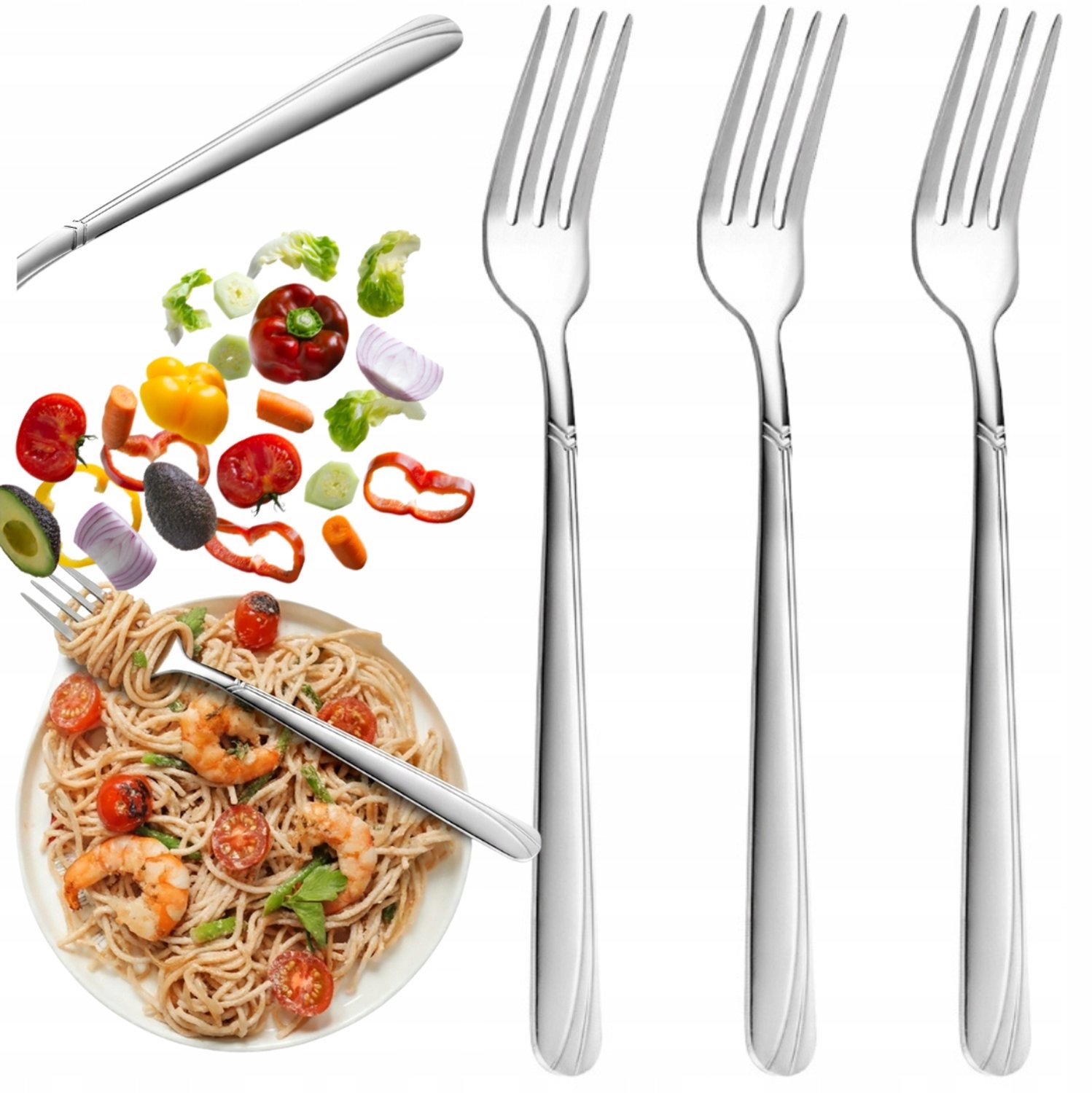 Kamille Diner Vorken Set - 3 Stuks - Roestvrij Staal