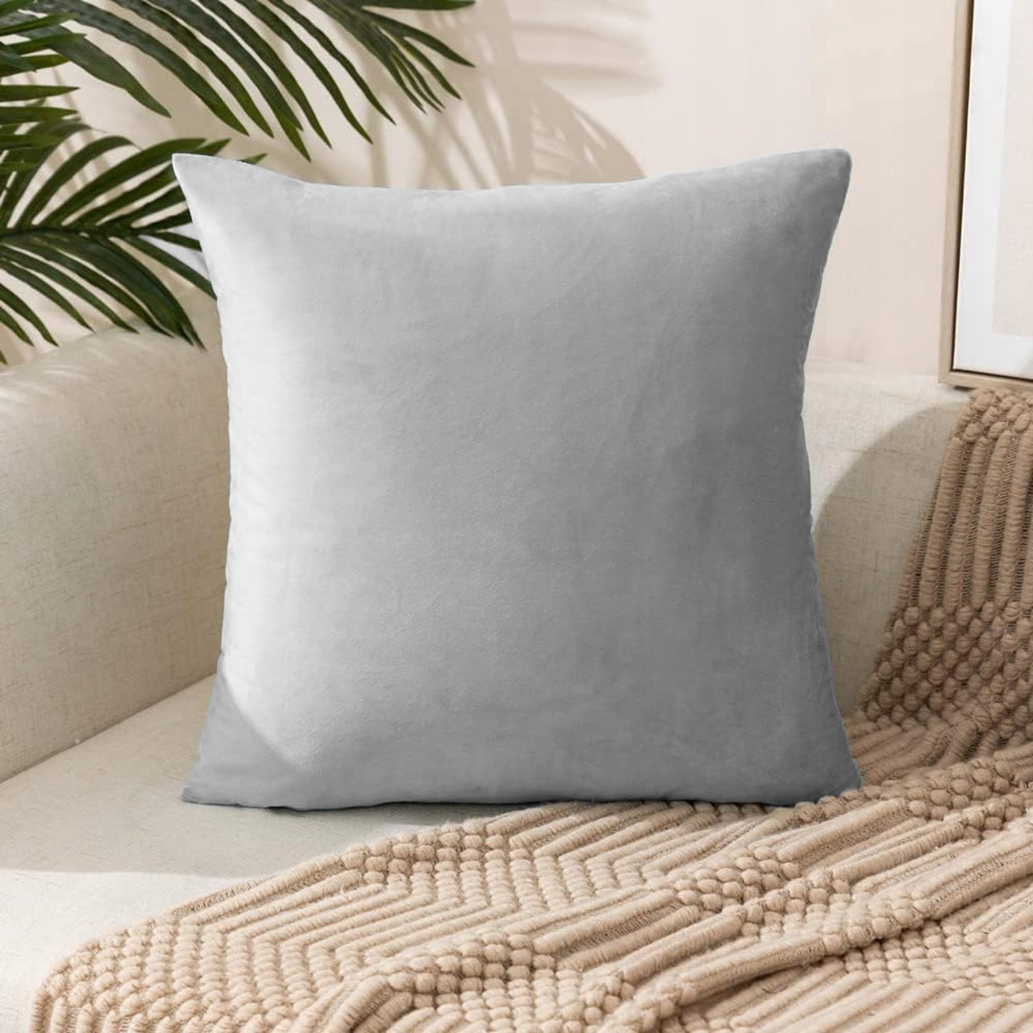 Luxe Velours Sierkussenhoes 40x40 cm - Zacht & Glamoureus Grijs