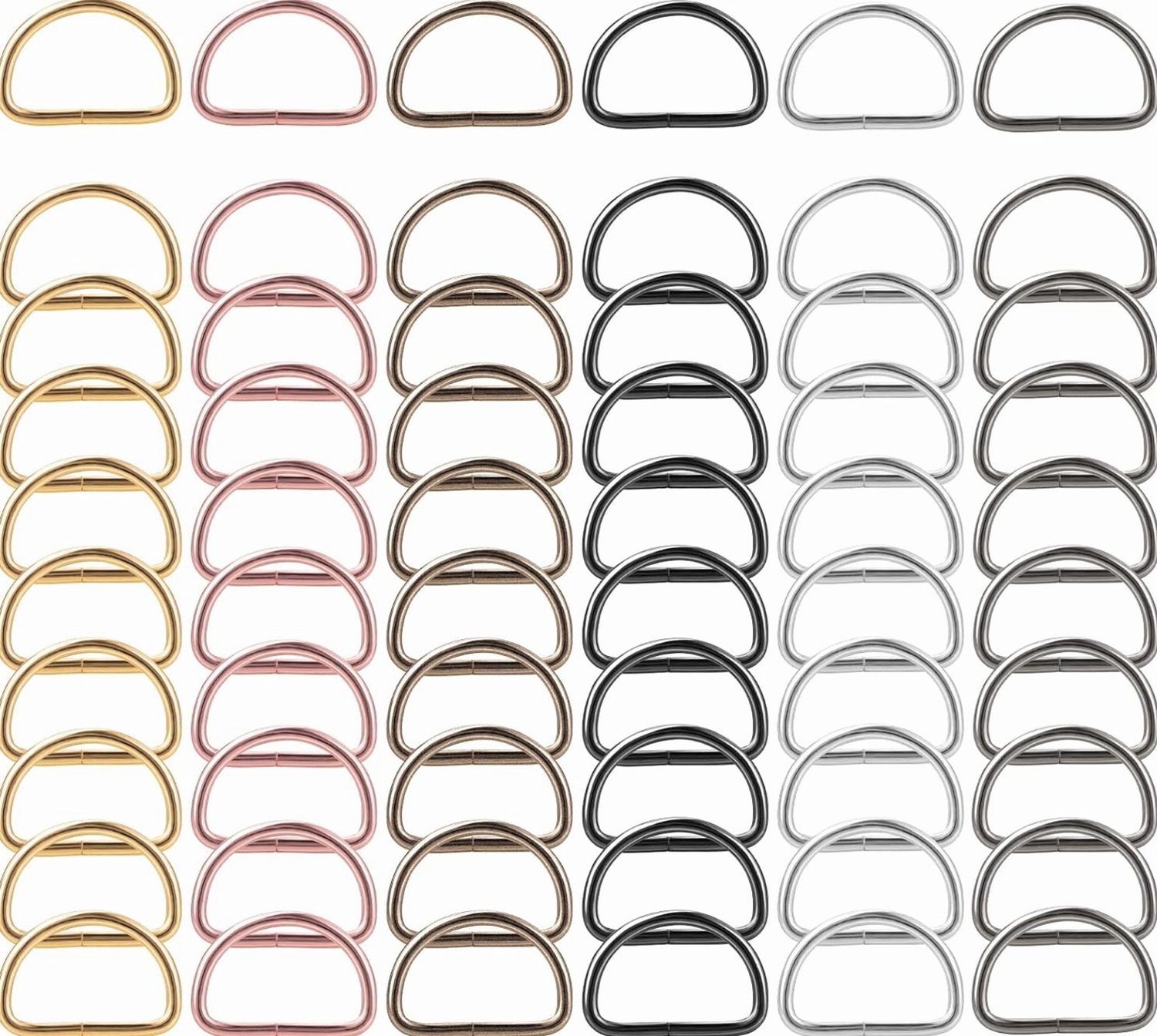 60x Metal D-ringen 25mm - Veelzijdige DIY Accessoires in Verschillende Kleuren