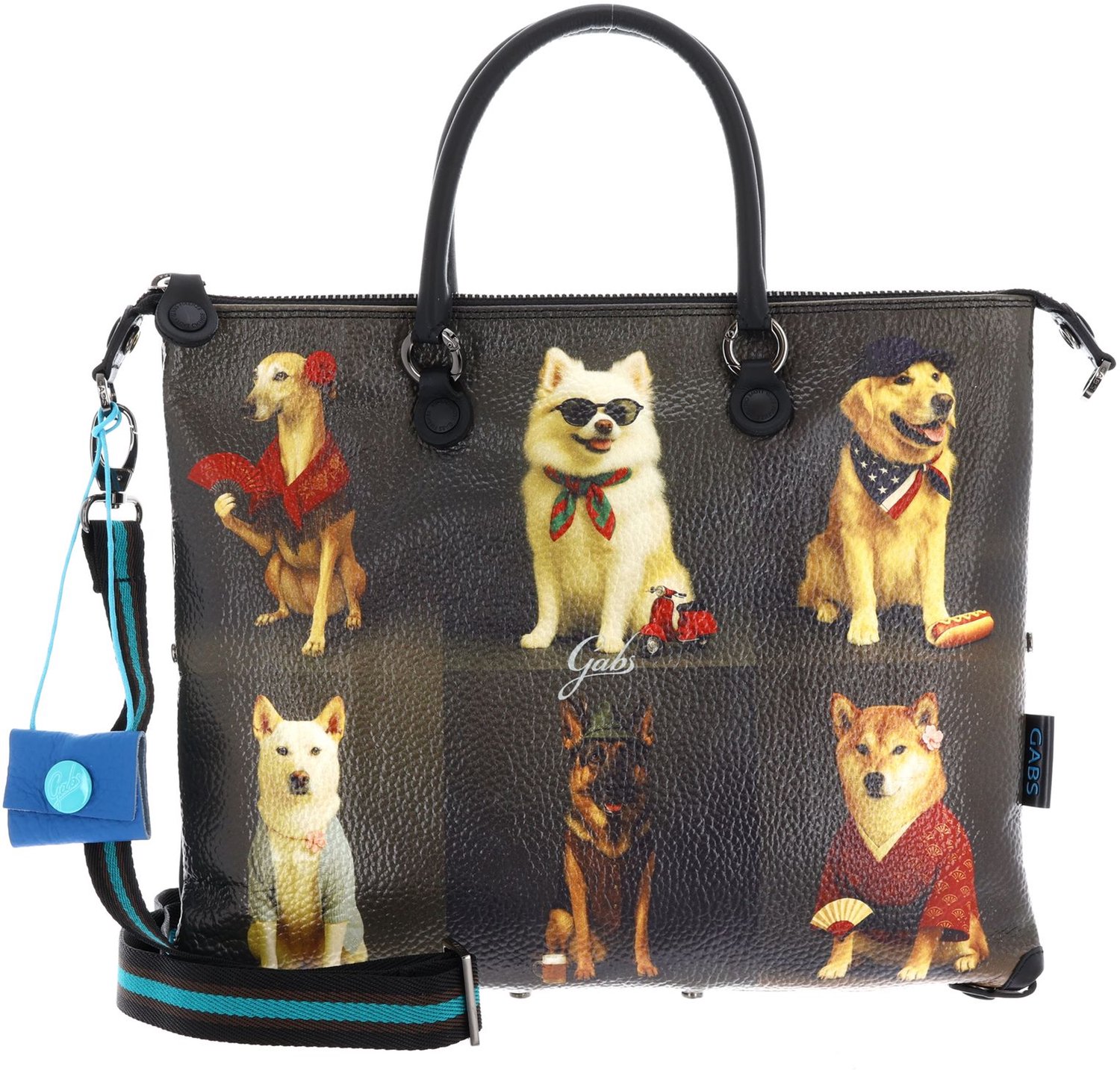 Gabs Leren handtas schoudertas G3 Plus Hand Bag Worldwide Dogs Grey veelkleurig