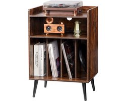 VEVOR Platenspelerstandaard Vinylopslag 3-Laags 150 Albums Hout