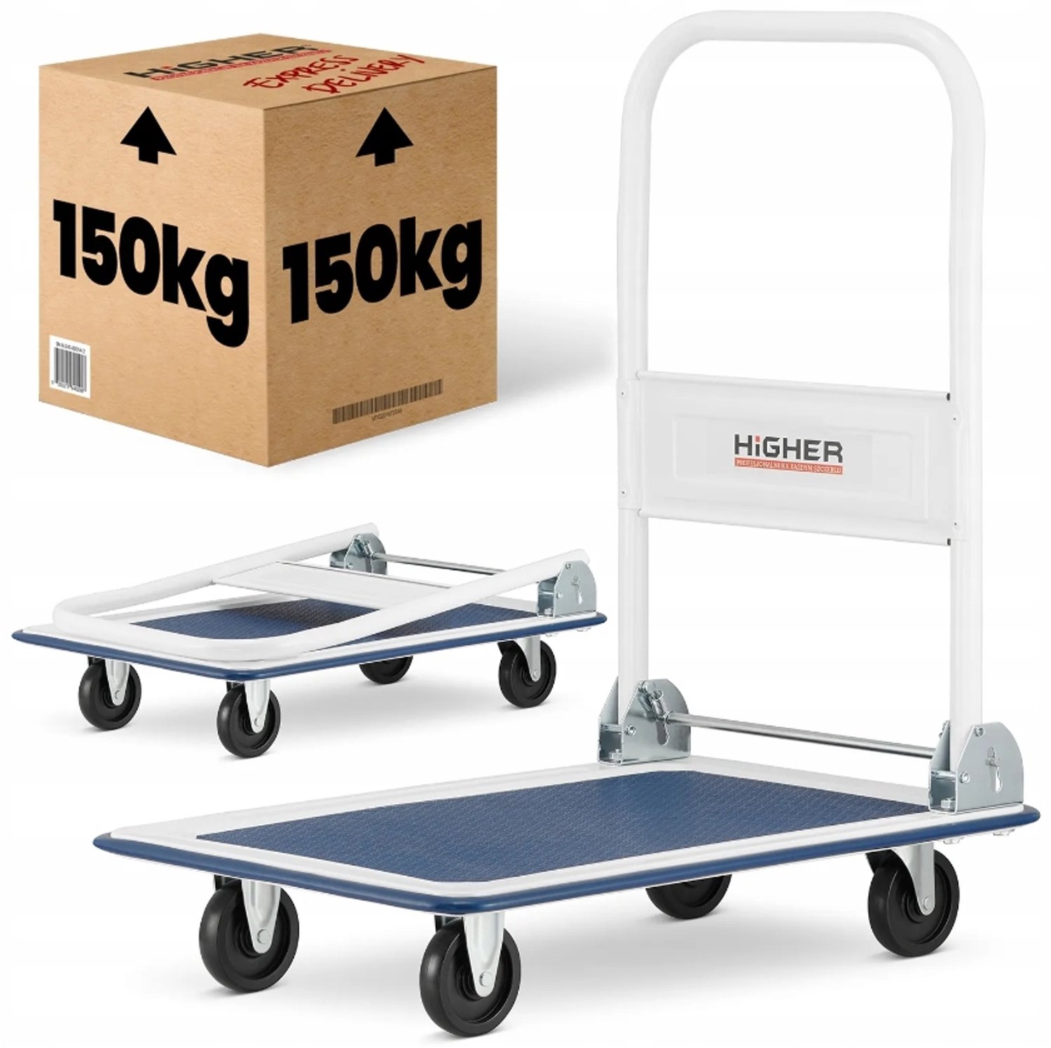 Opvouwbare Transportkar 150kg - Stevig en Mobiel