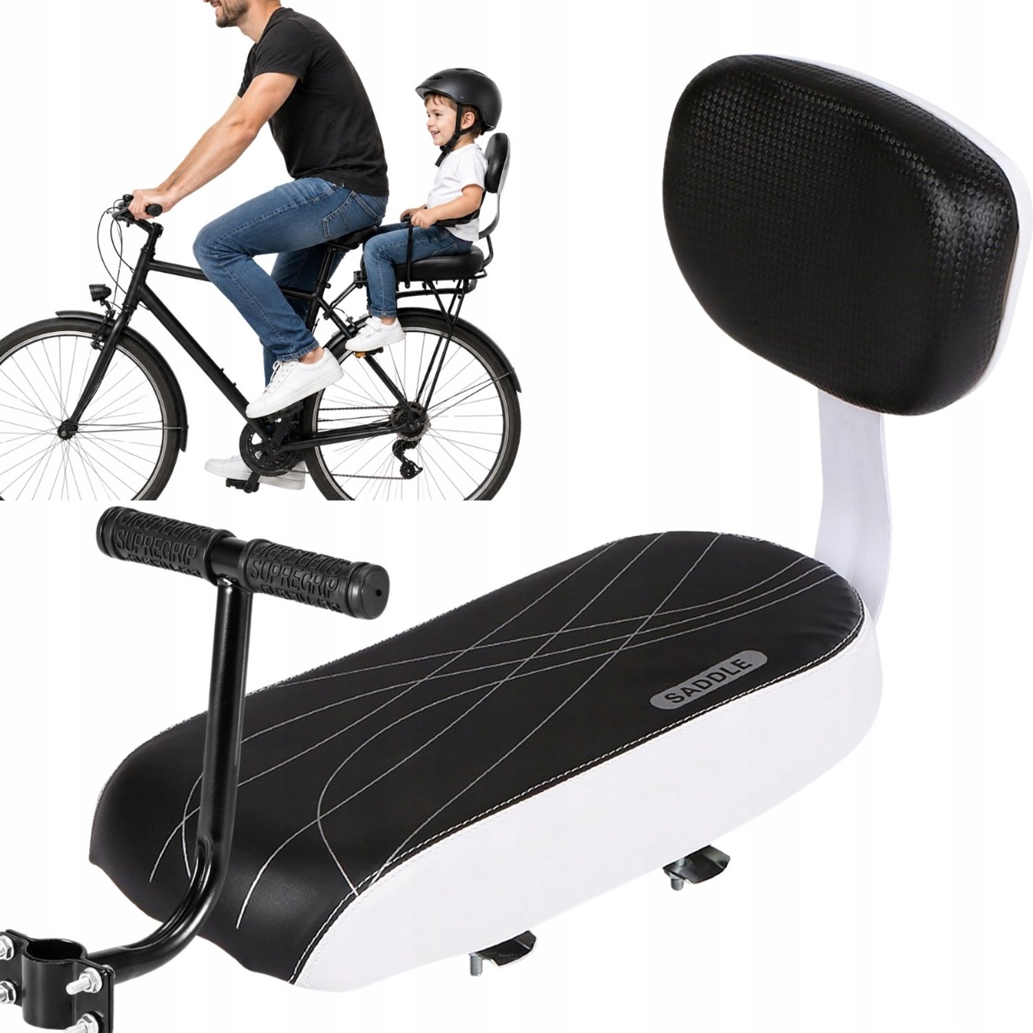 Fietsstoeltje Achterbank met Rugleuning - Comfortabel Zadel