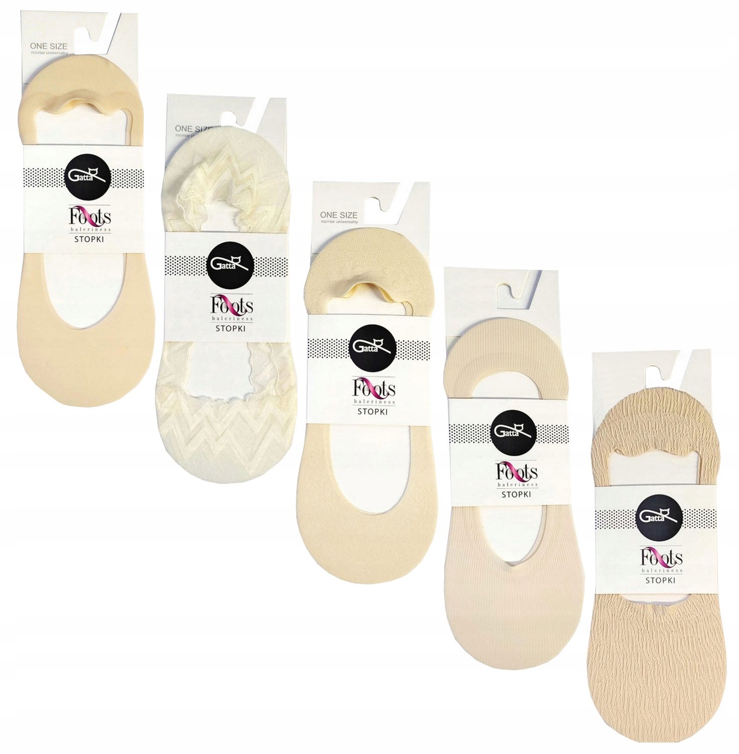 Gatta Dames Invisible Sokjes – 5 Paar Uni Beige