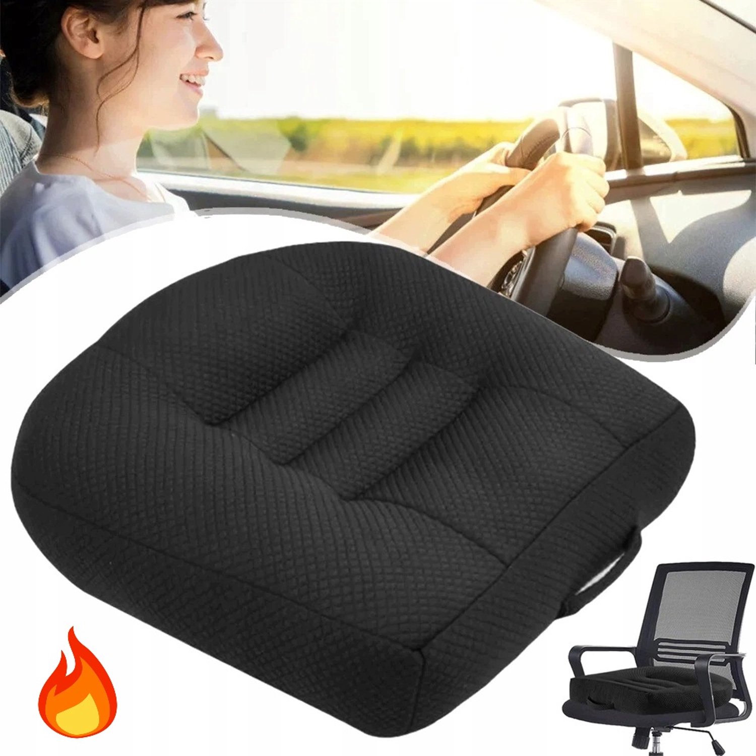 Ergonomische Zitverhoger Kussen voor Bureau & Auto - Comfort & Zicht