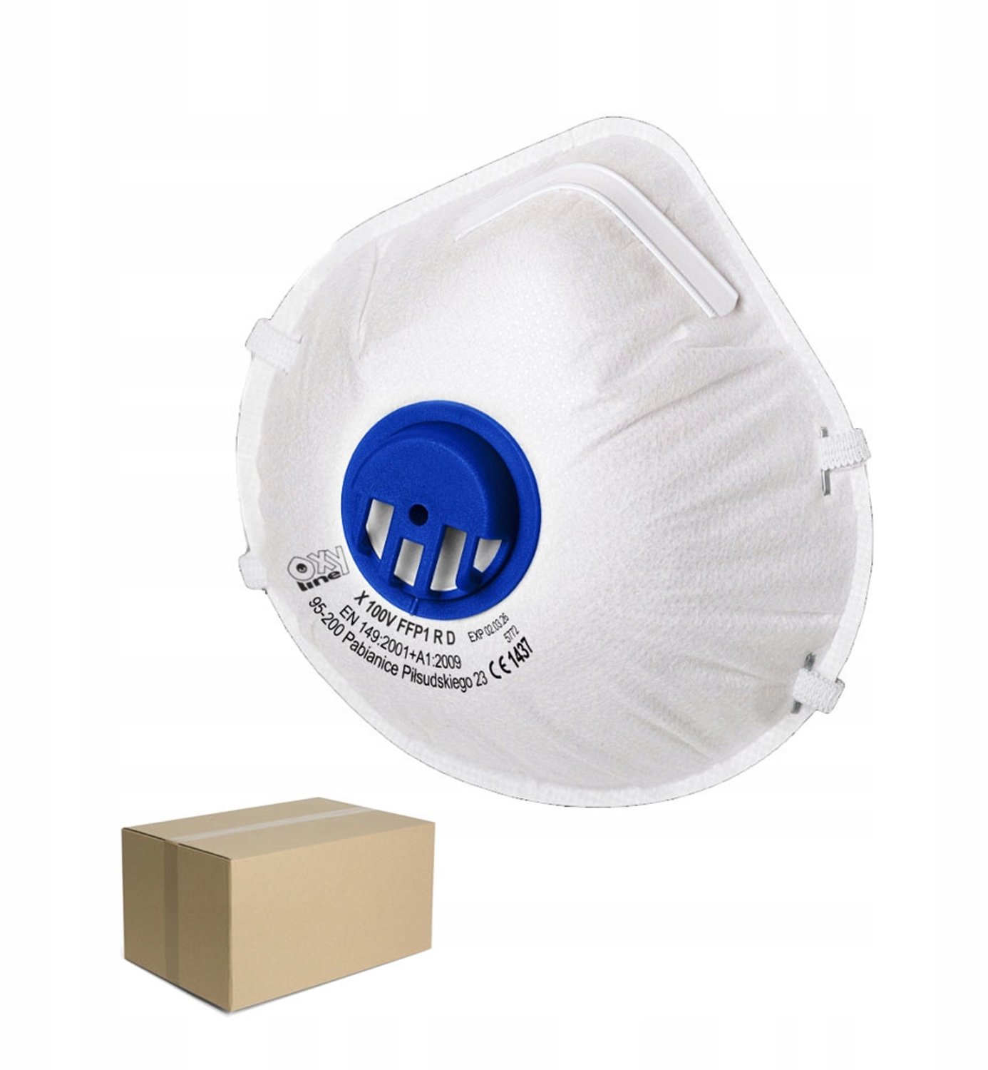 Oxyline X100 V FFP1 R D stofmasker met ventiel - 50 stuks