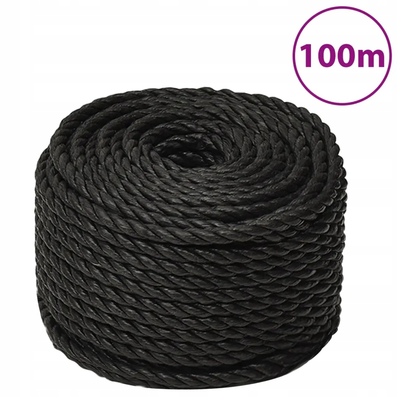 Zwarte PP Touw 10mm, 100m - Sterk & Weerbestendig