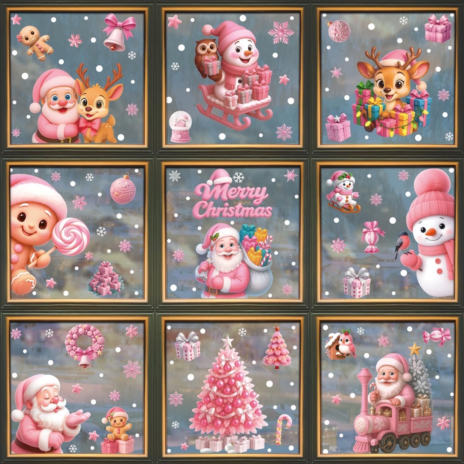 Zelfklevende Raamdecoratie voor Kerst, Herbruikbare PVC Raamstickers met Sneeuwvlokken, Winterse Versiering voor Thuis