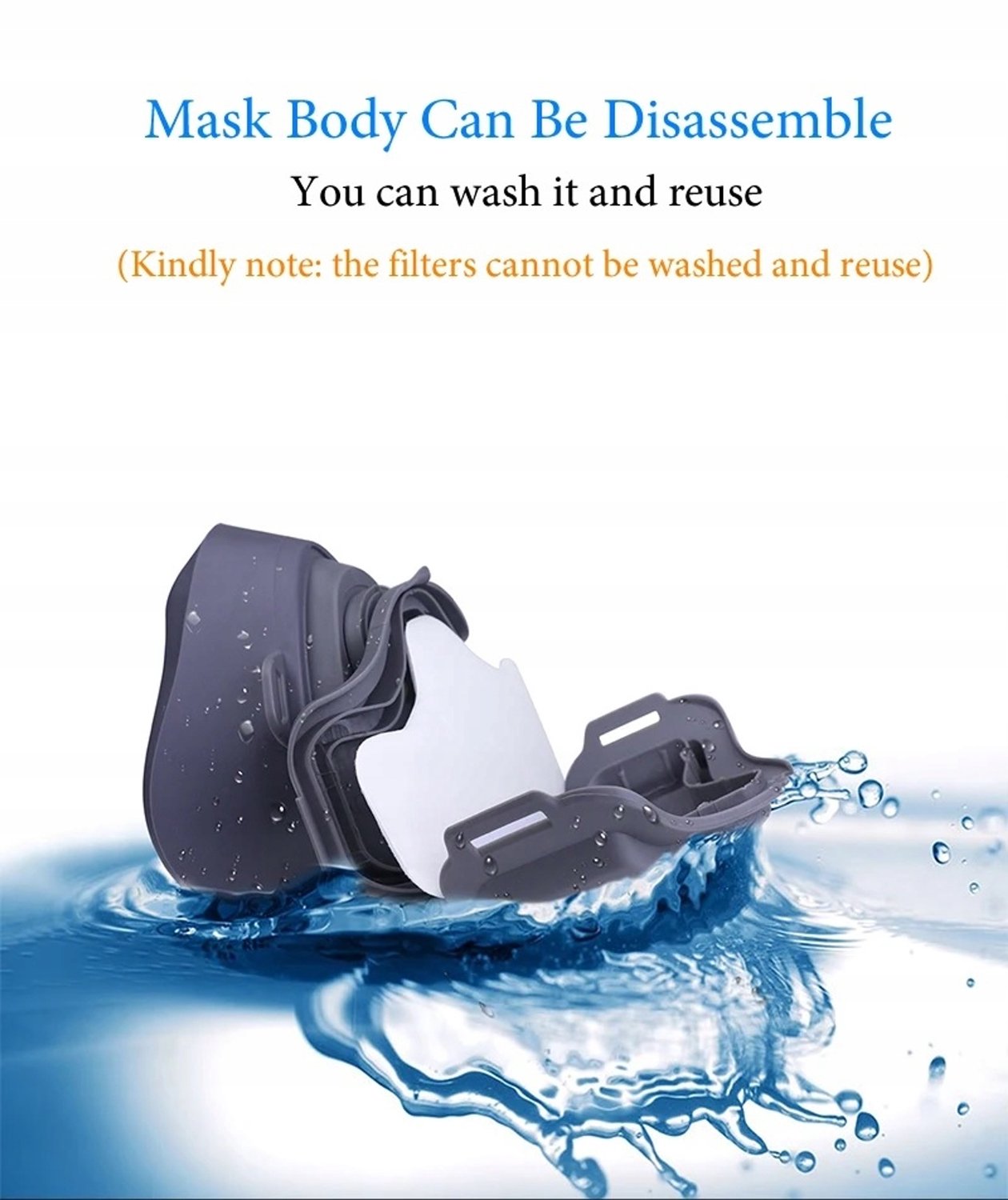 Stofmasker 3600 met 15 Katoenen Filters - Universeel Grijs