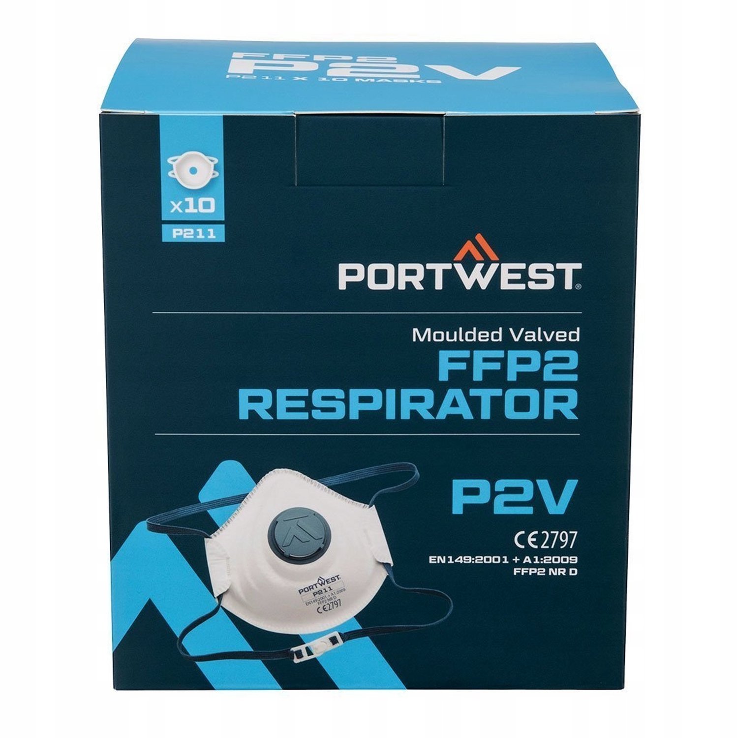 Merkloze FFP2 halfmasker met ventiel - Wit