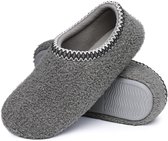 Homaxy - Dames Pantoffels - Sloffen - Warme pantoffels - Comfeet - Anti-slip -Grijs - 38 - Geschikt voor een voetlengte van 23.1cm