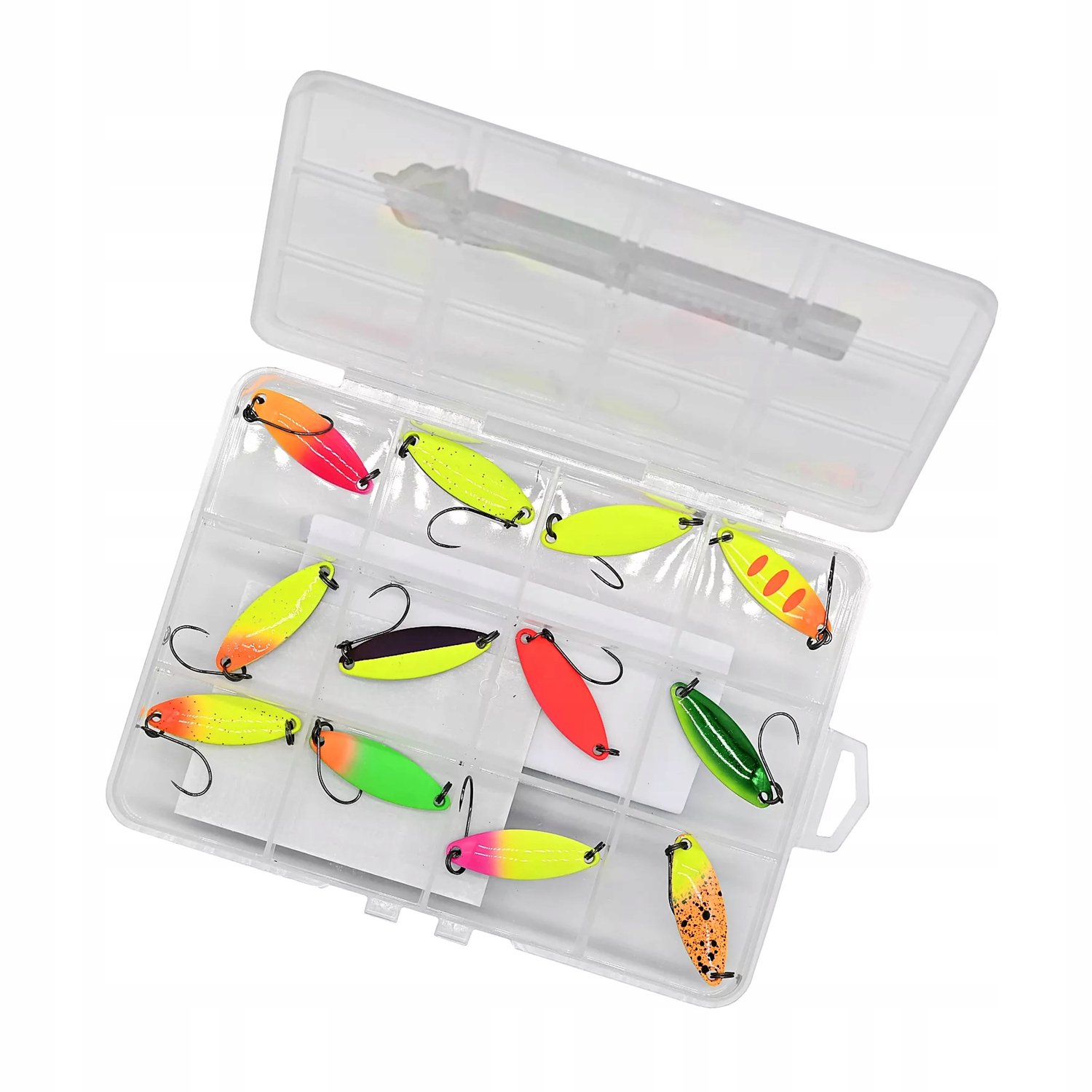 GERMINA Trout Spoon Set: 12x 3.5g Wobbler Lures + Box