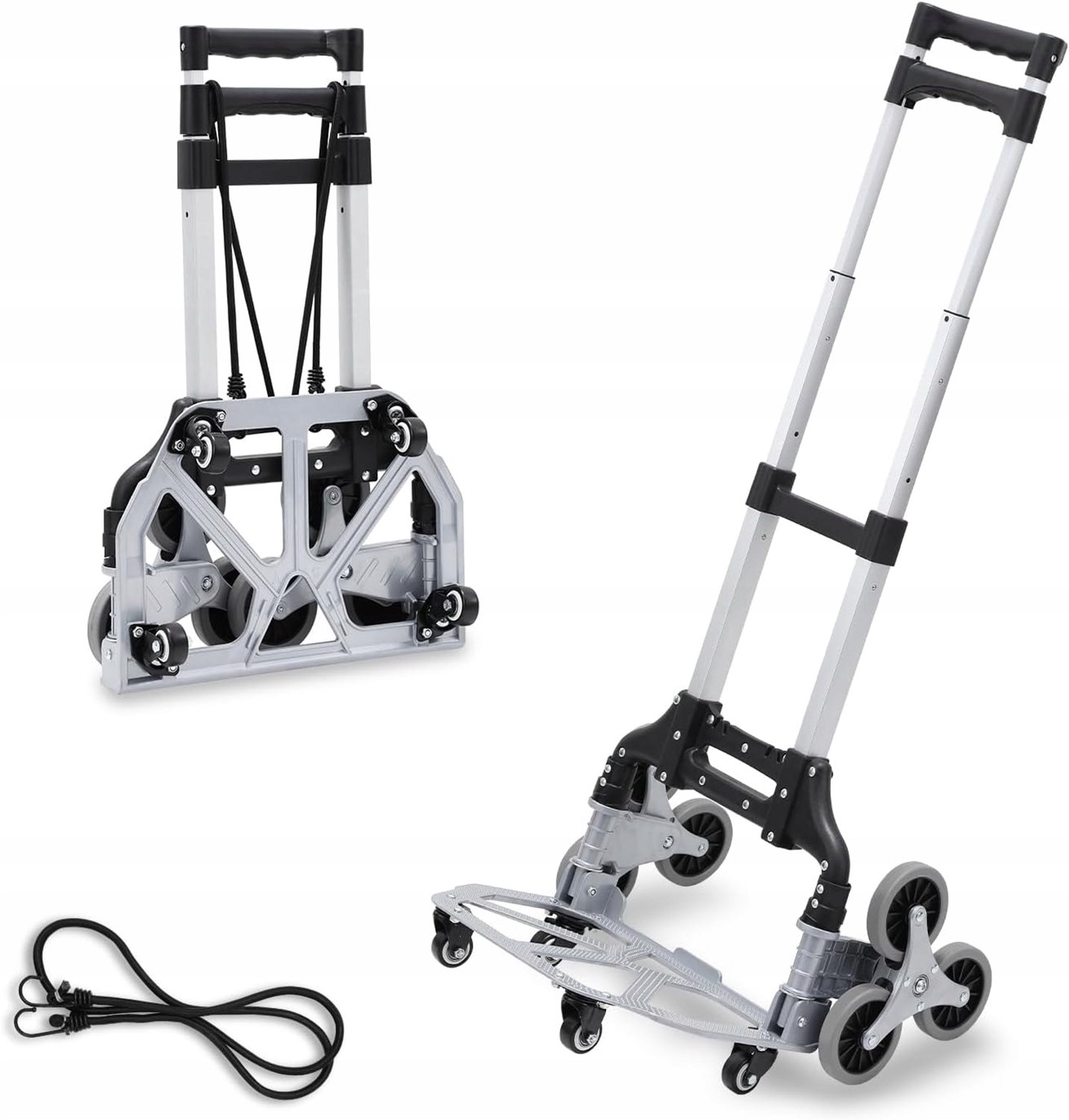 Opvouwbare aluminium transportkar, 80 kg, trappenklimmer, verstelbaar